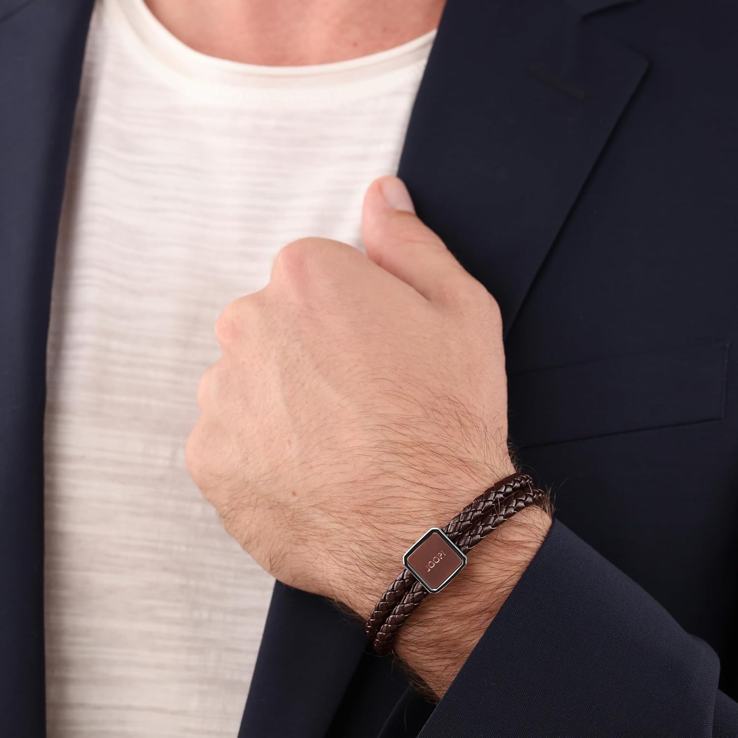 Detalle 2 de JOOP! Herrenarmband aus Edelstahl (2038036) – silberfarben mit verstellbarer Länge in Schmuck-Geschenkbox