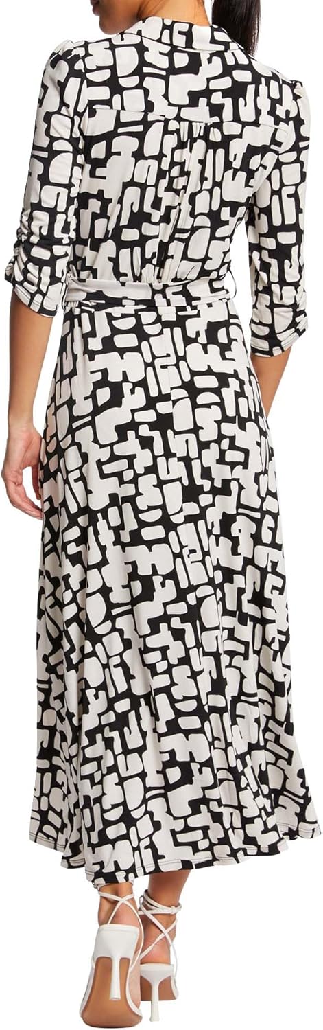 Detalle de Morgan 231-rlilo Robe Femme – Robe longue évasée imprimé abstrait