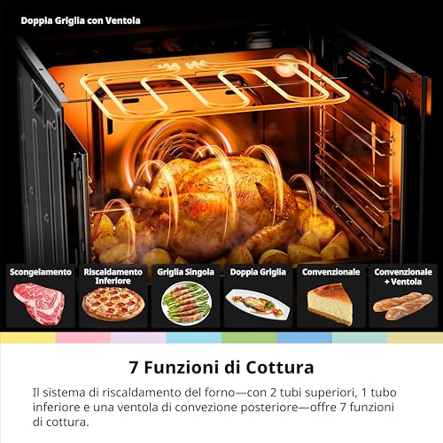 Thumbnail 2 de COMFEE' CBO70M80D2-BK Forno Elettrico Ventilato da Incasso Multifunzione da 70 L