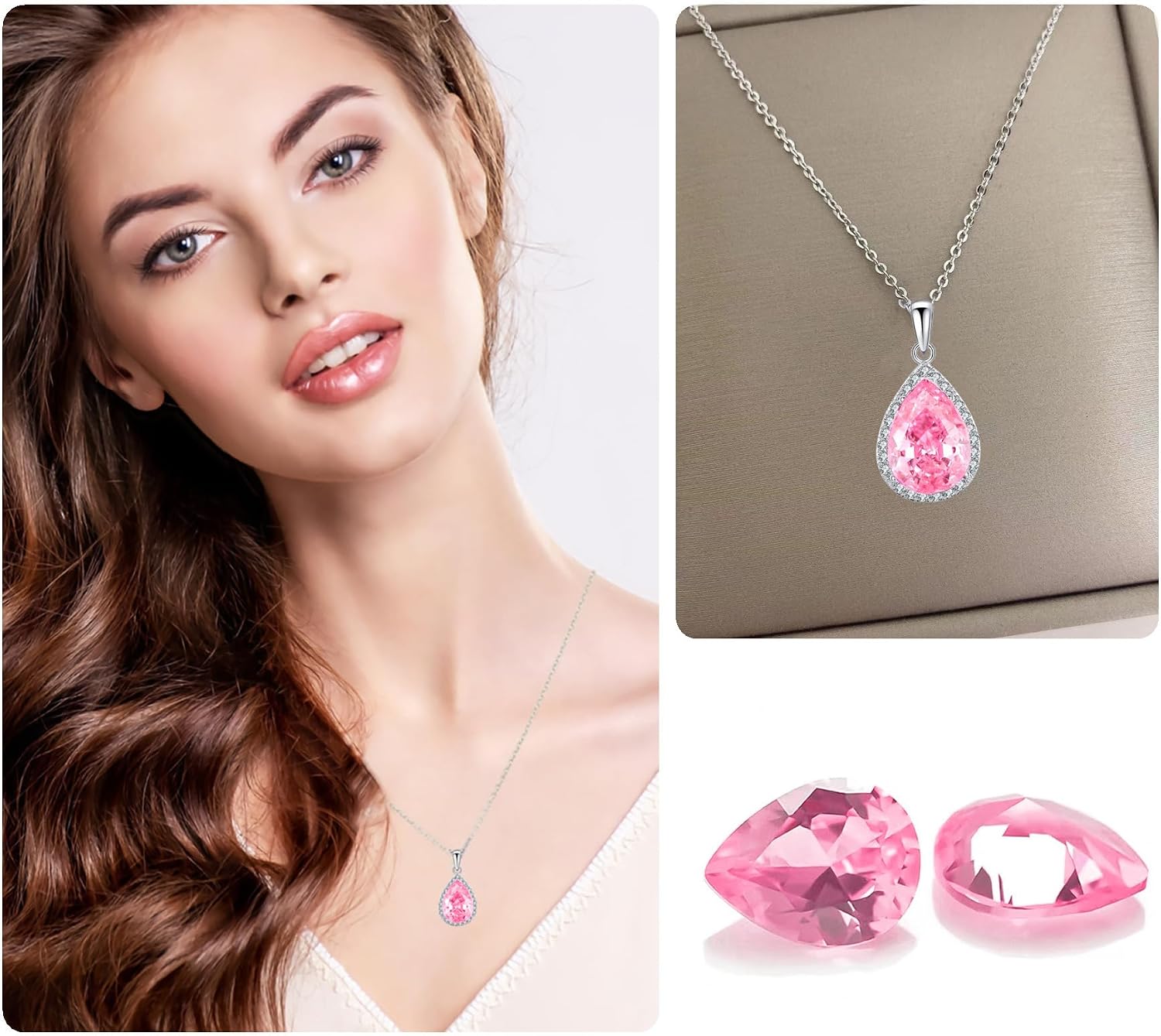 Thumbnail 6 de VONSSY Collier pendentif ovale pierre de naissance đ