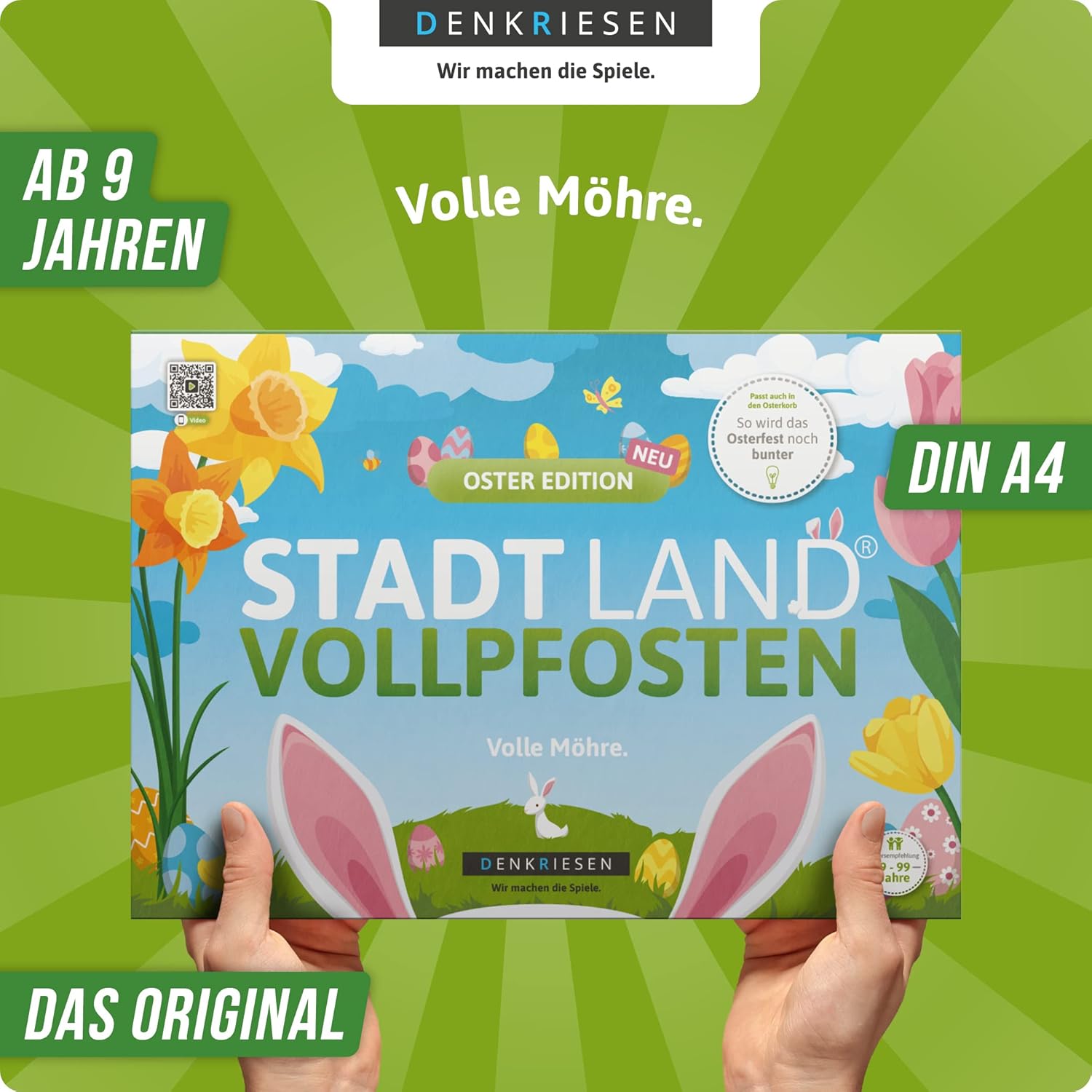 Thumbnail 1 de DENKRIESEN Stadt Land VOLLPFOSTEN Oster Edition – DIN A4 Spielblock, 50 Blatt