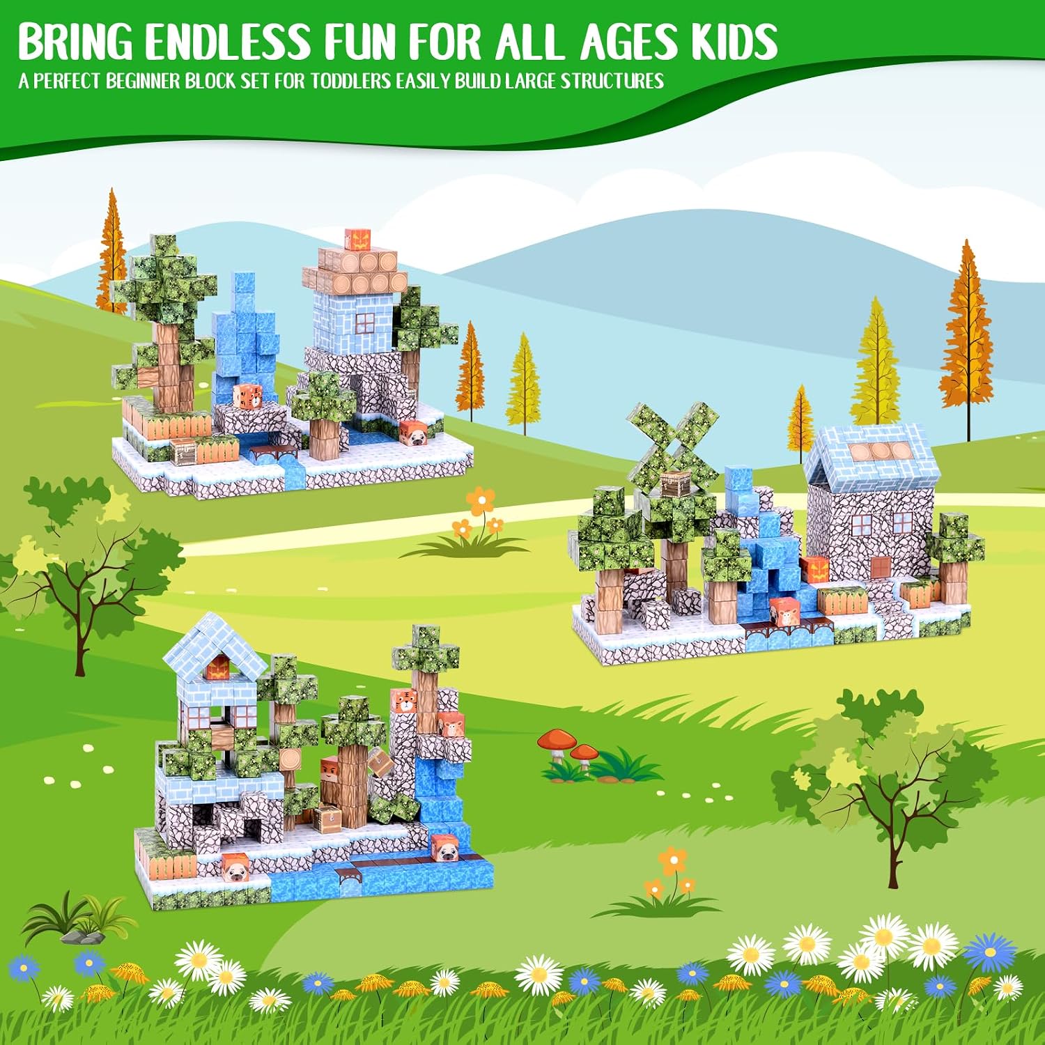 Detalle de Magnetic building blocks set 100 pcs