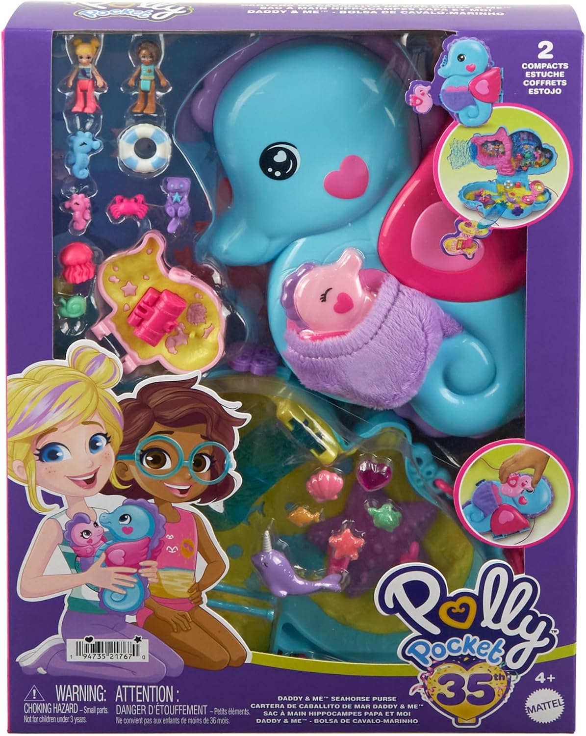 Thumbnail 5 de Polly Pocket HWP03 Caballito de mar y bebé 🧜♀