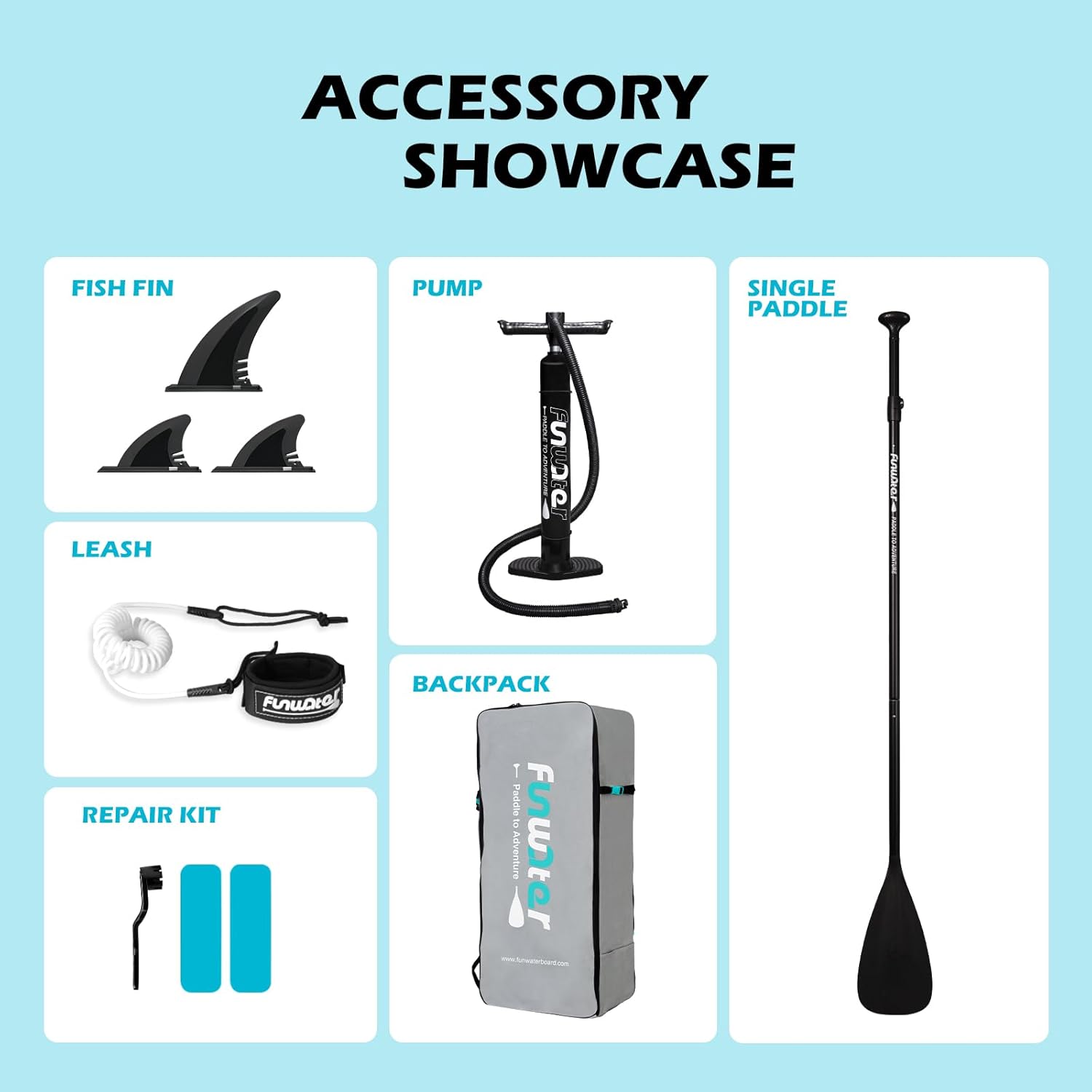 Thumbnail 5 de FunWater 10'6" Inflatable Stand Up Paddle Board (Ultra-Light) with Non-Slip Deck & Paddleboard Accessories