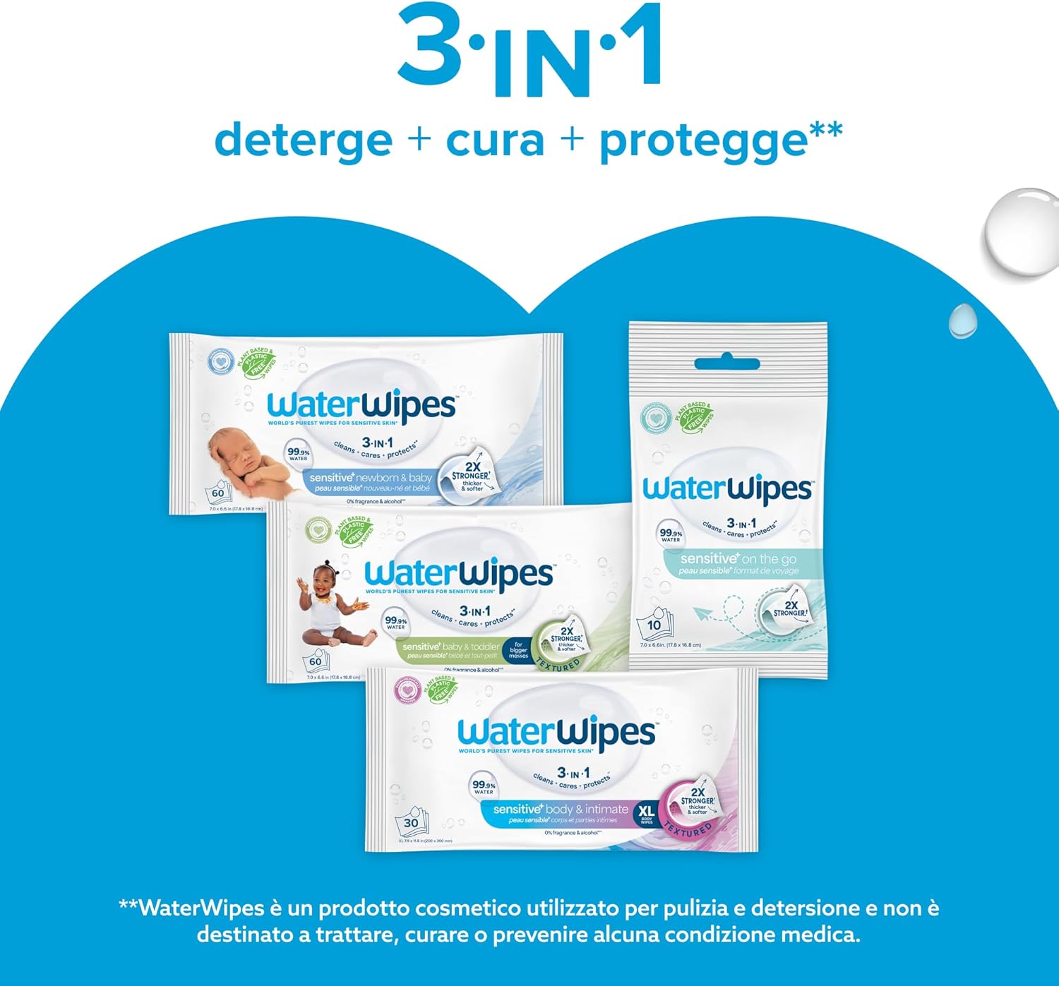 Thumbnail 6 de WaterWipes Sensitive+ 1080 pezzi salviettine 🧻