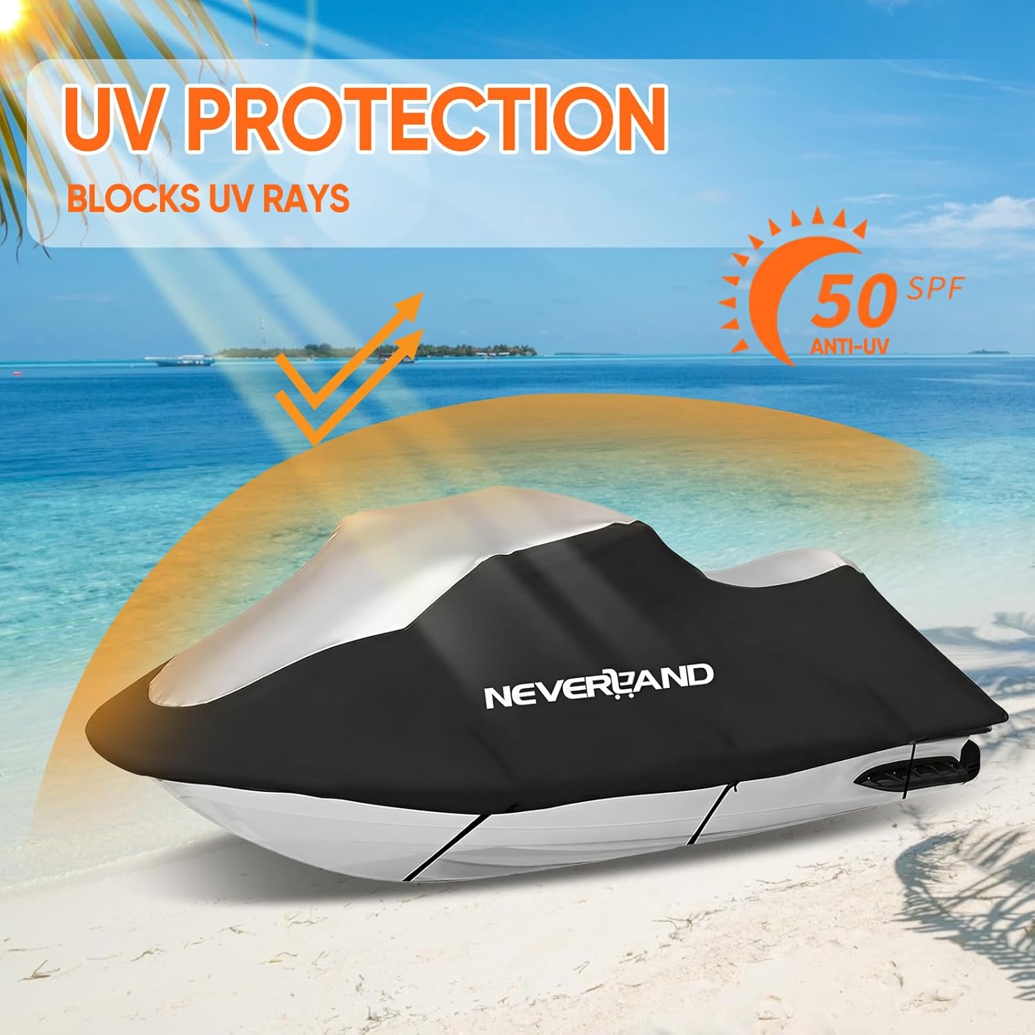 Thumbnail 3 de Jet Ski Cover (Trailerable, UV-Resistant & Waterproof) for PWC Lengths 115–120 in