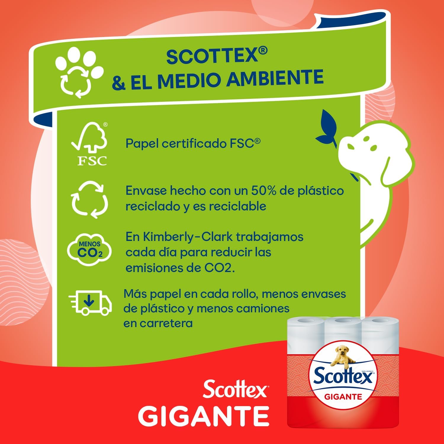 Thumbnail 4 de Scottex Gigante Papel Higiénico Seco, 18 Rollos 🧻