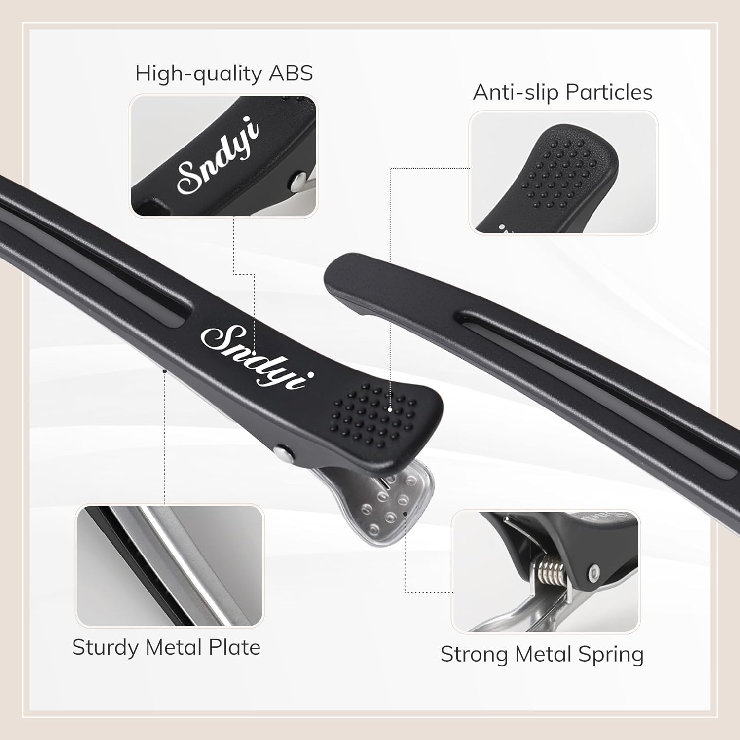 Thumbnail 1 de Haarklammern Friseurbedarf – Haarclips mit Silikonband (6er Pack) für Styling und Schneiden