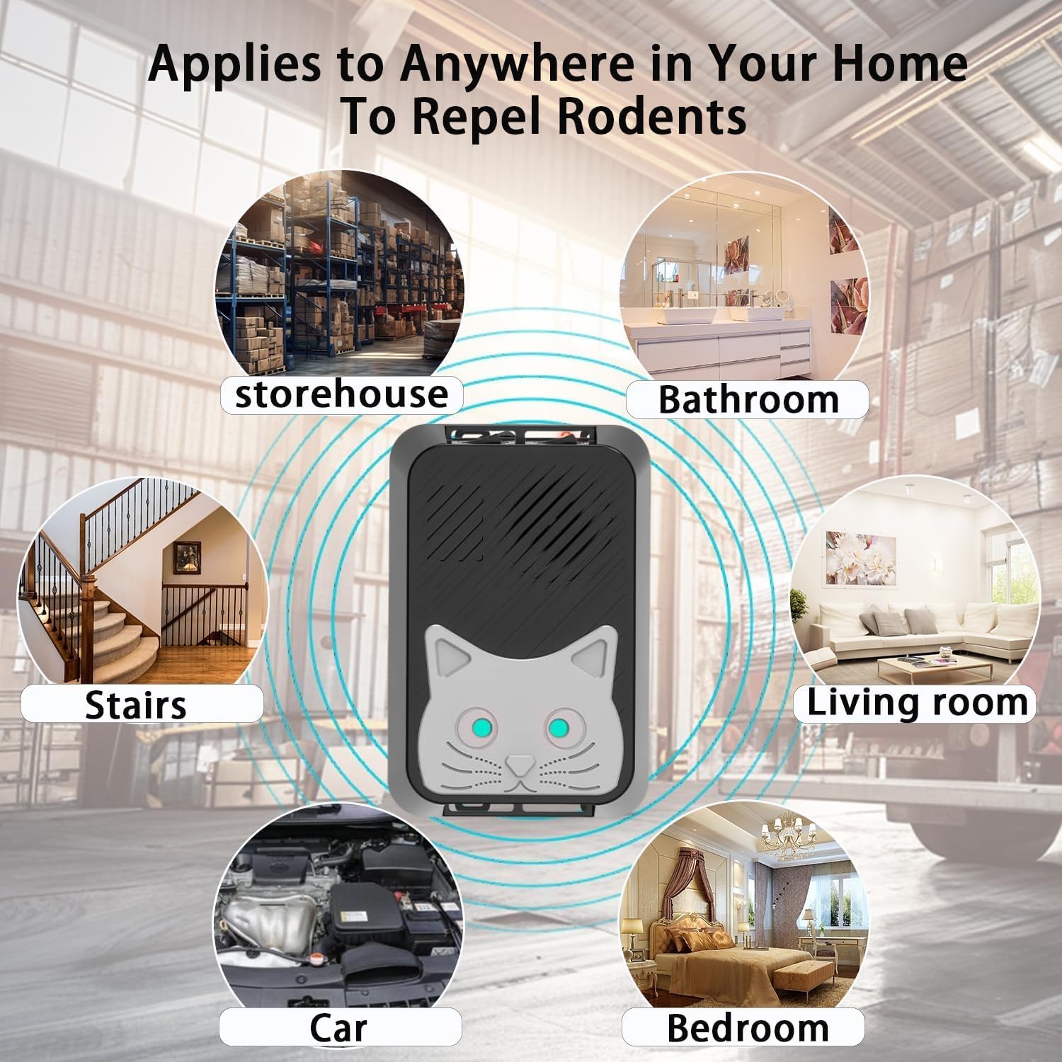 Thumbnail 6 de YOUKK Marderschreck batteriebetrieben mit Ultraschall – Marderabwehr für den Motorraum