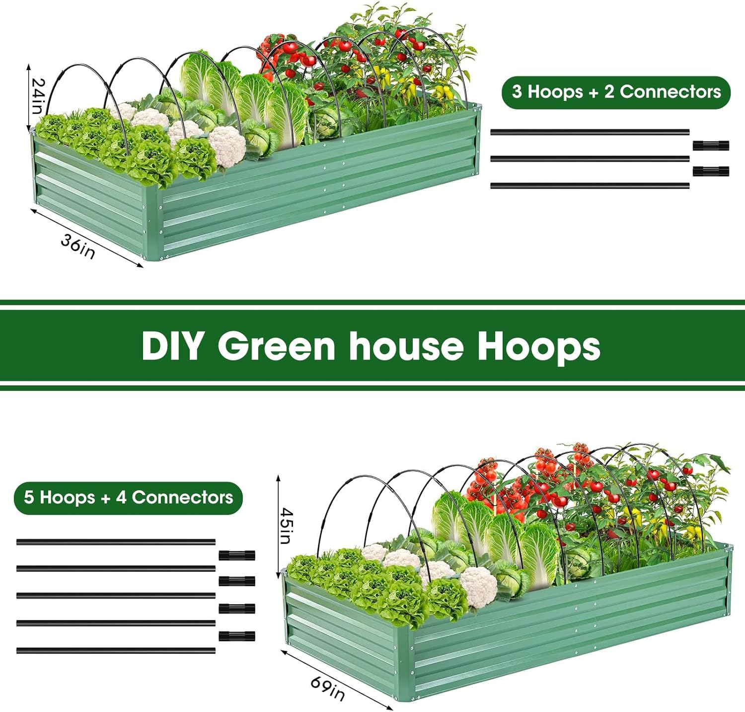 Detalle 2 de MQHUAYU Greenhouse Hoops for Raised Beds