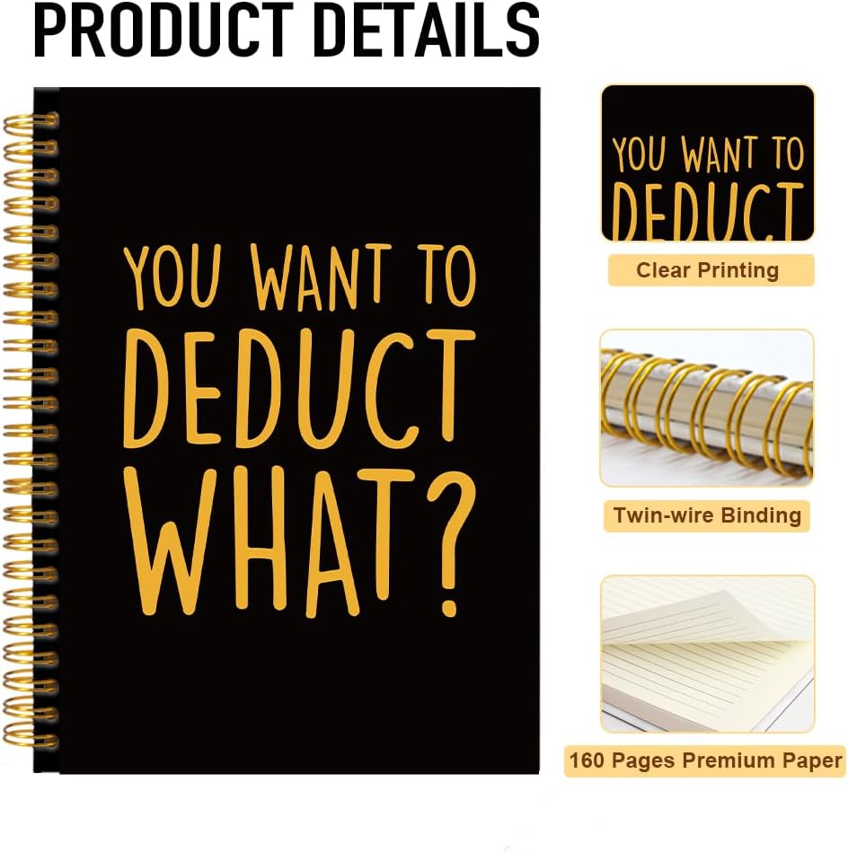 Detalle de Mhfpl You Want to Deduct What A5 Spiral Notebook, Black Gold Tax Humor