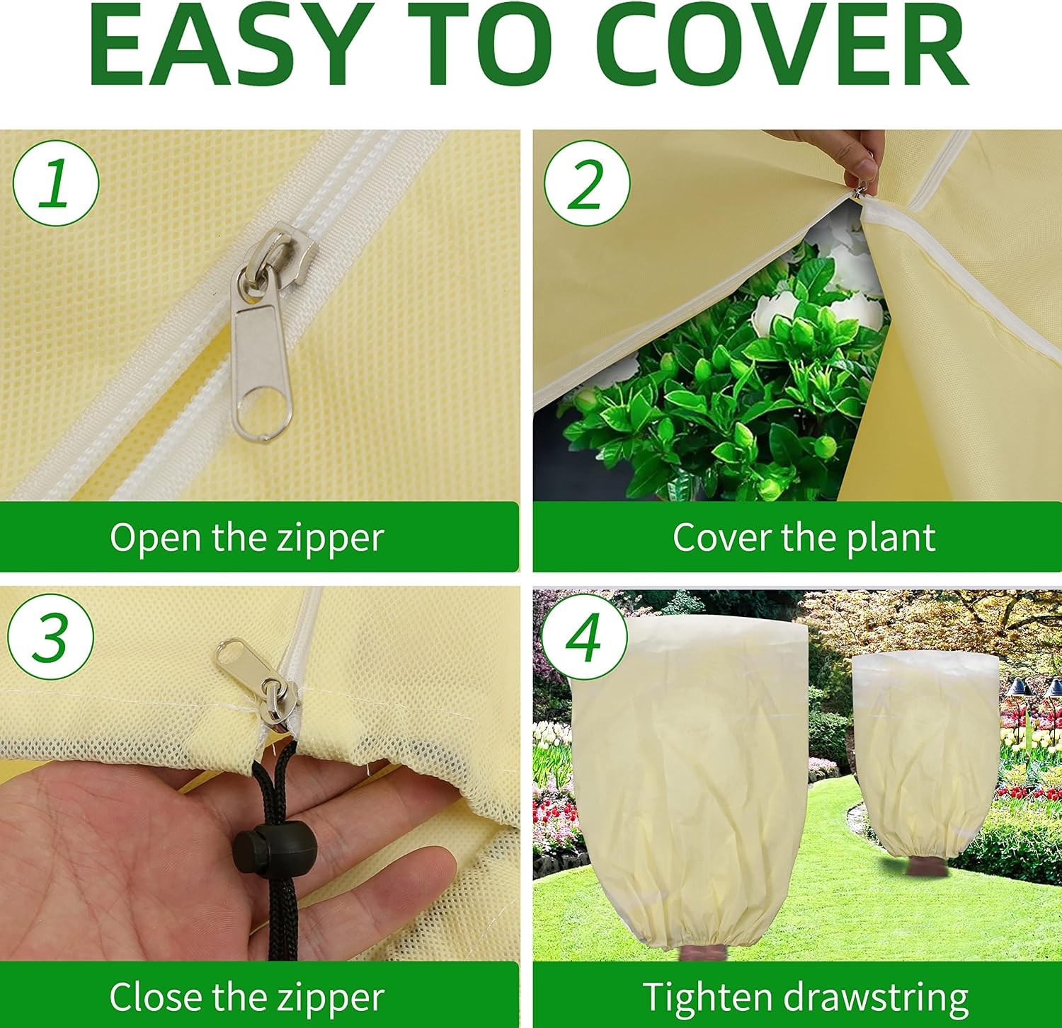 Thumbnail 5 de 78x41in Plant Covers 4-Pack Frost Cloth for Plants