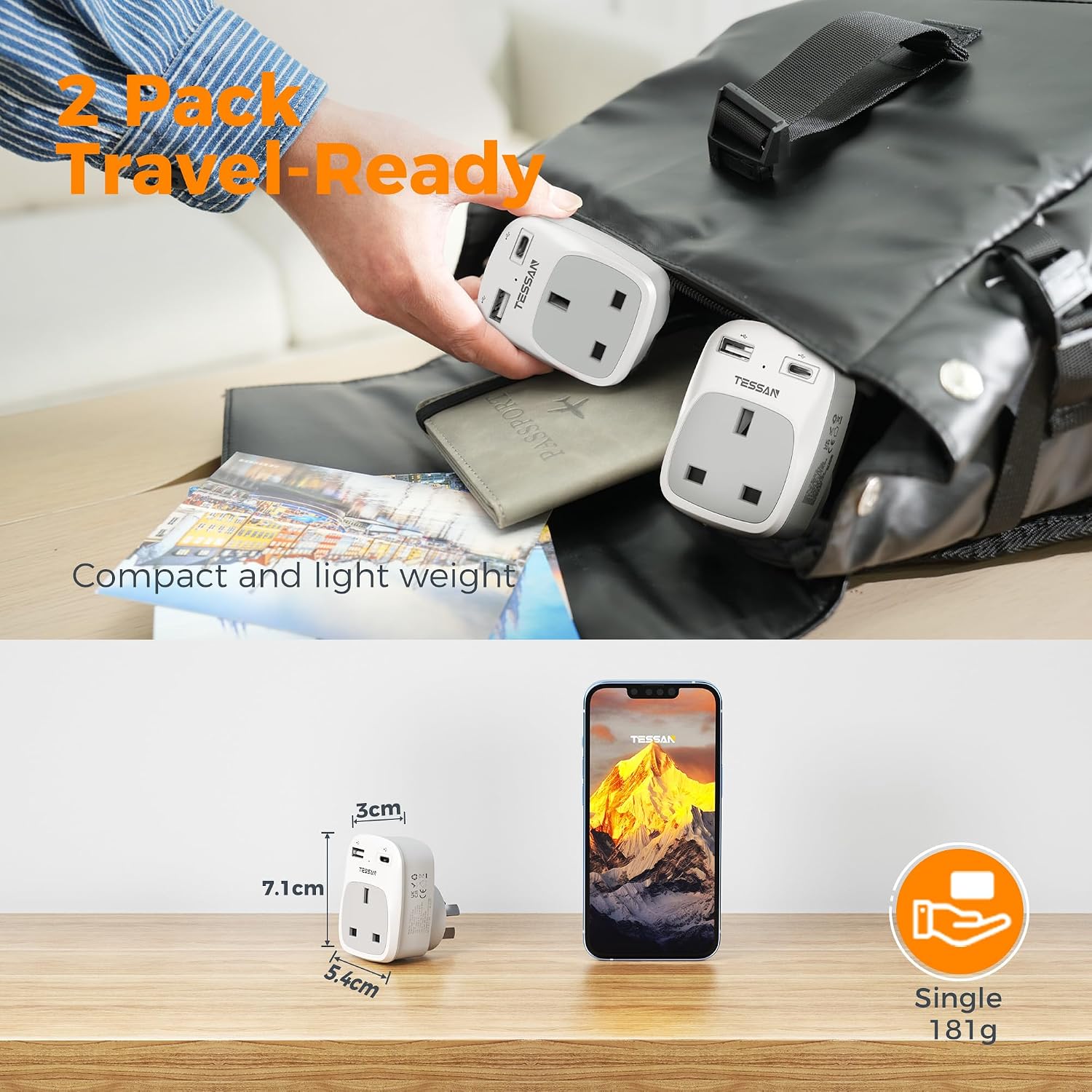 Thumbnail 4 de Australian Plug Adaptor from UK 2 Pack 🔌