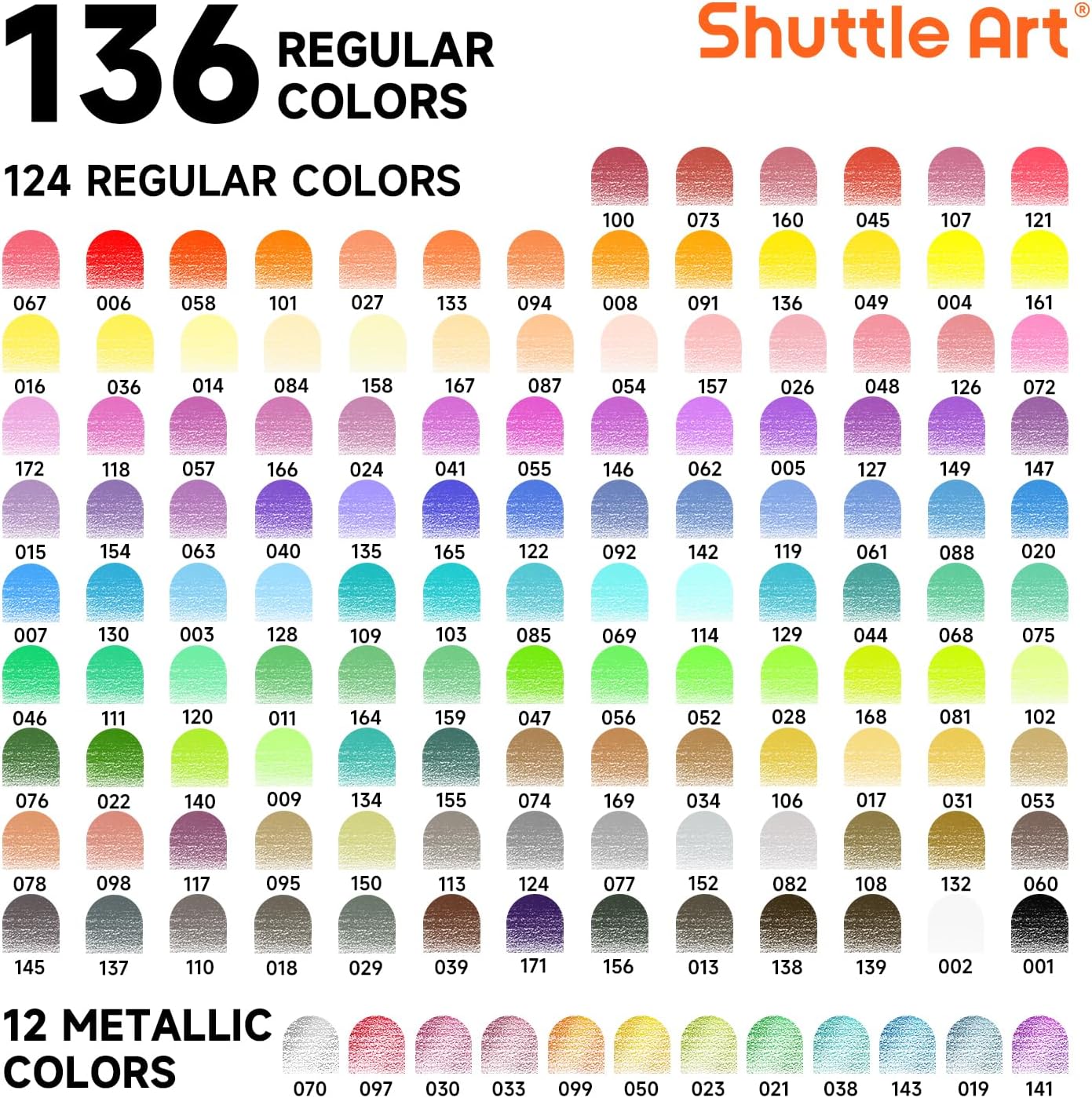Thumbnail 2 de Shuttle Art 136 Colouring Pencils set (136-colour set) for adult colouring books, doodling and sketching