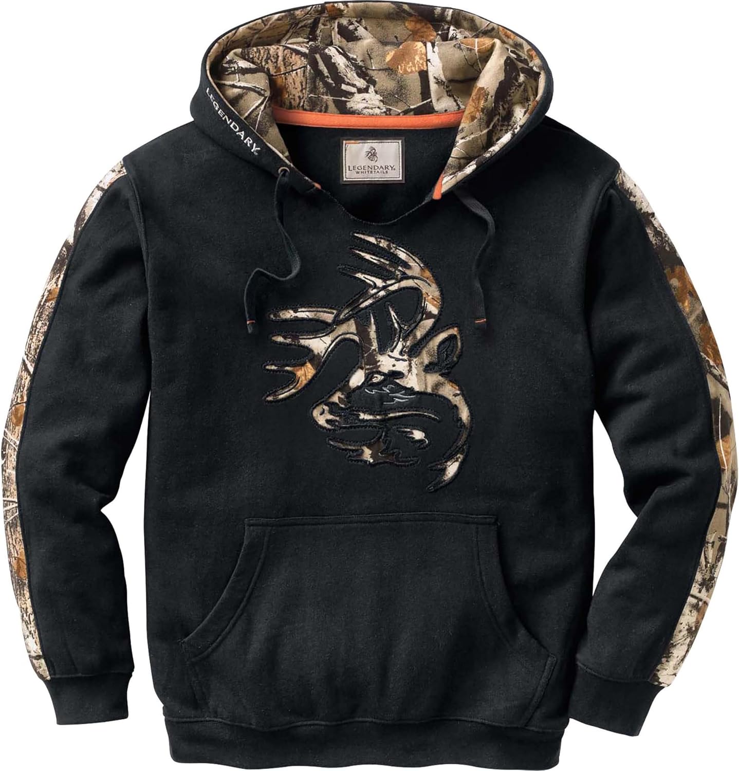 Detalle de Legendary Whitetails Camo Outfitter Hoodie – męska bluza z kapturem i kieszenią kangurką