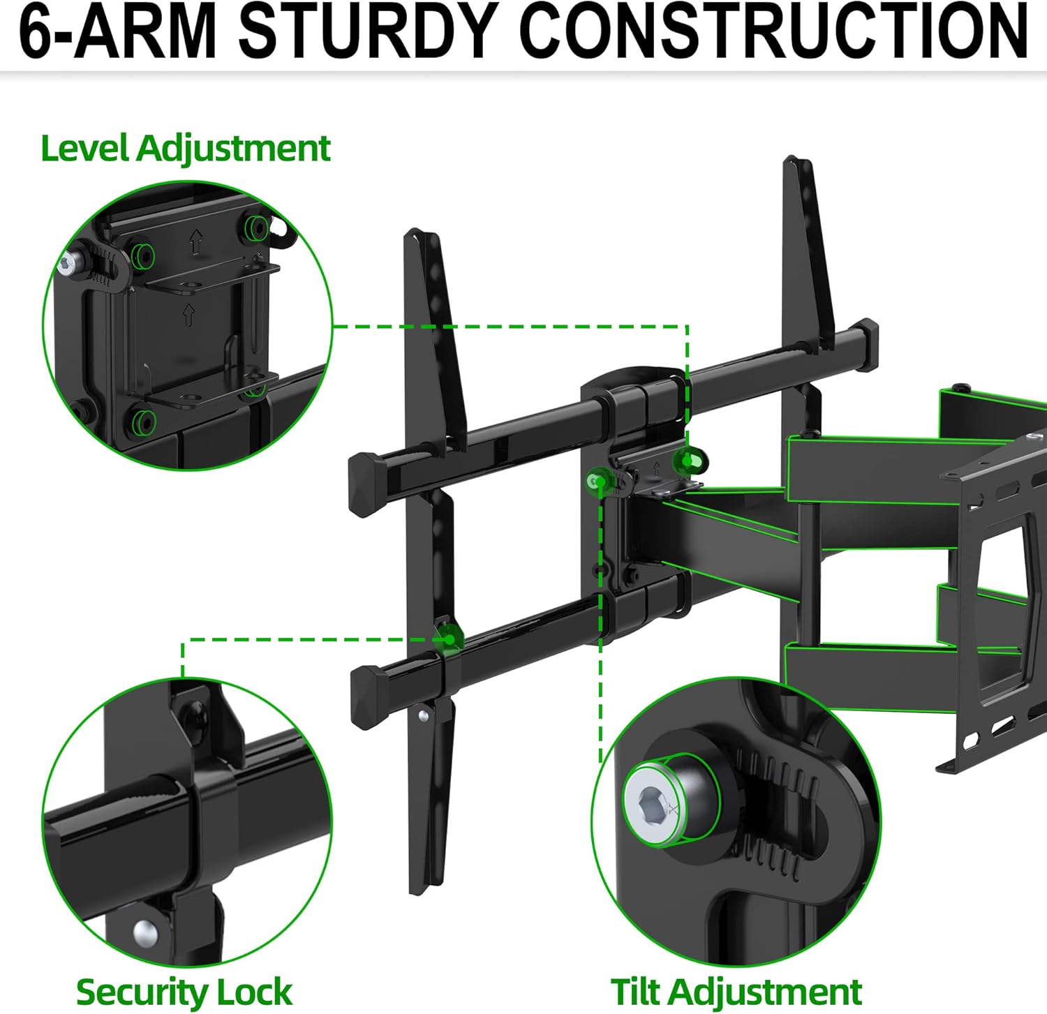 Thumbnail 1 de USX Mount Full Motion TV Wall Mount for 37–82 Inch TVs (VESA up to 600×400mm)