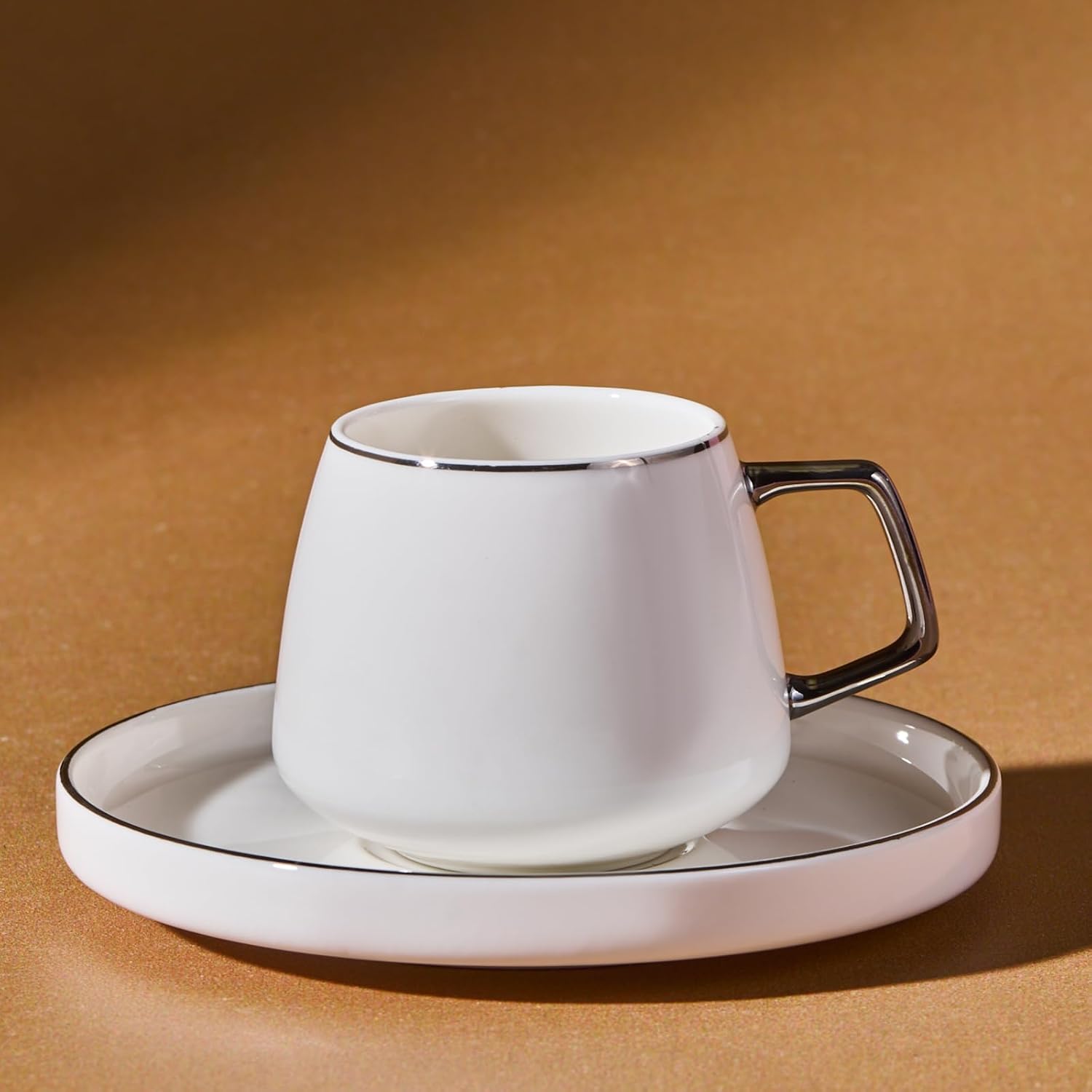 Detalle 2 de KARACA Saturn Platin – porcelanowy zestaw filiżanek 90 ml dla 6 osób