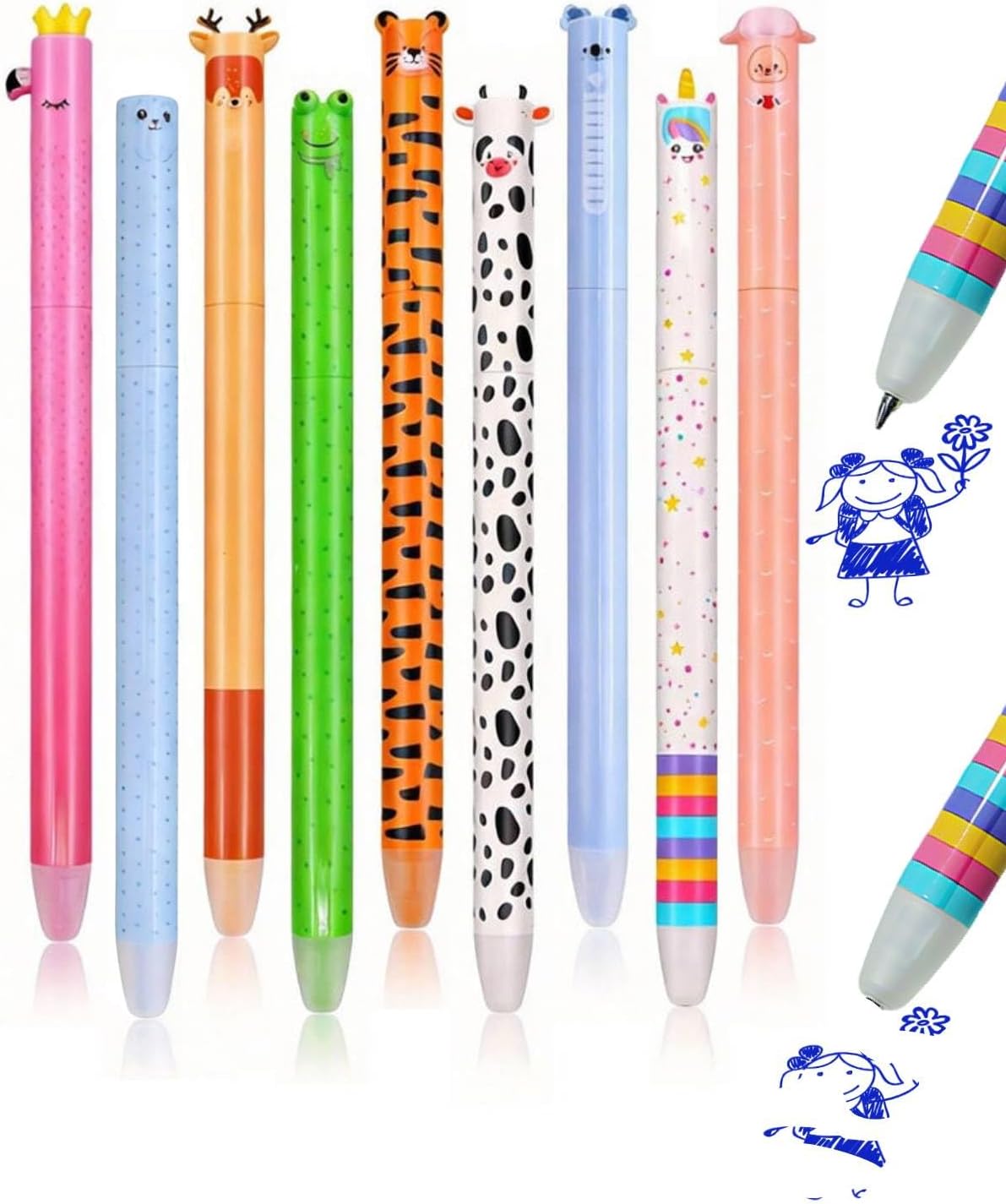 Thumbnail 5 de GutSache 5er Set radierbare Gelstifte mit thermoempfindlicher Radiertinte – 0,7 mm, Tiermotive, Geschenk zur Einschulung