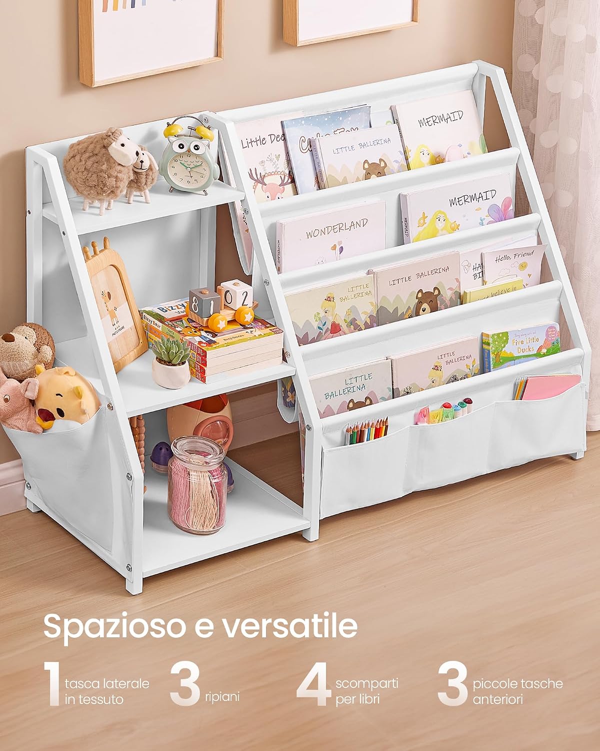 Thumbnail 3 de SONGMICS GKR024W01 Libreria per bambini 75 cm