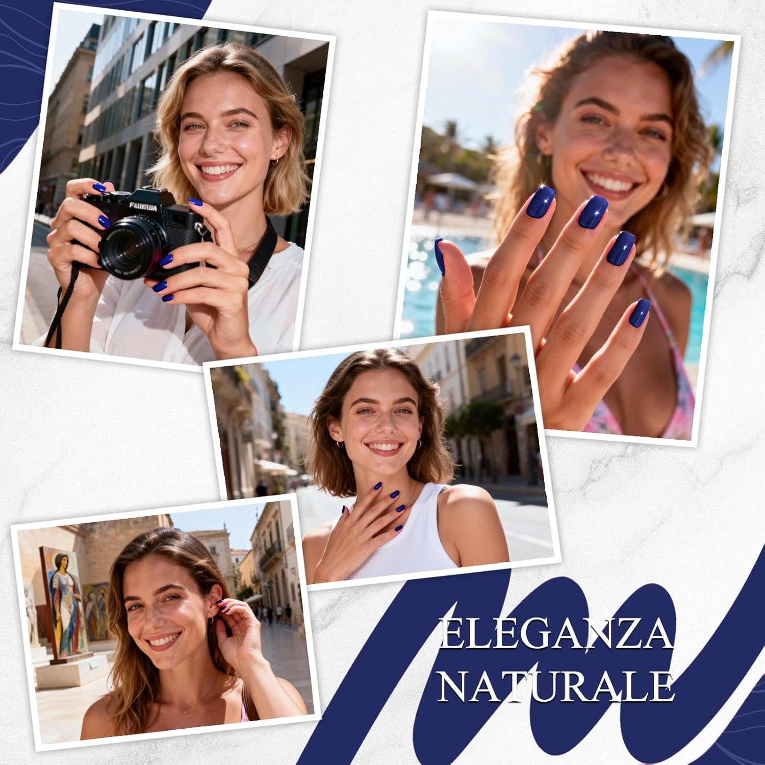 Thumbnail 6 de Bagavs Unghie Gel Adesive UV 20 PCS Blu Notte – Strisce Semi Polimerizzate per Manicure Facile a Casa