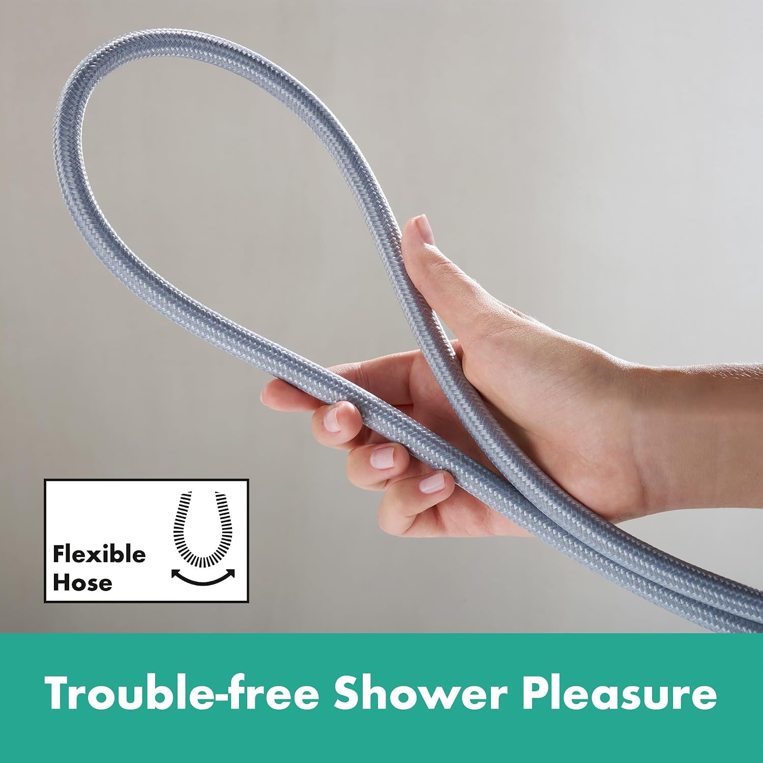 Detalle 2 de hansgrohe Designflex 28260000 Textile Shower Hose, 160 cm, Chrome