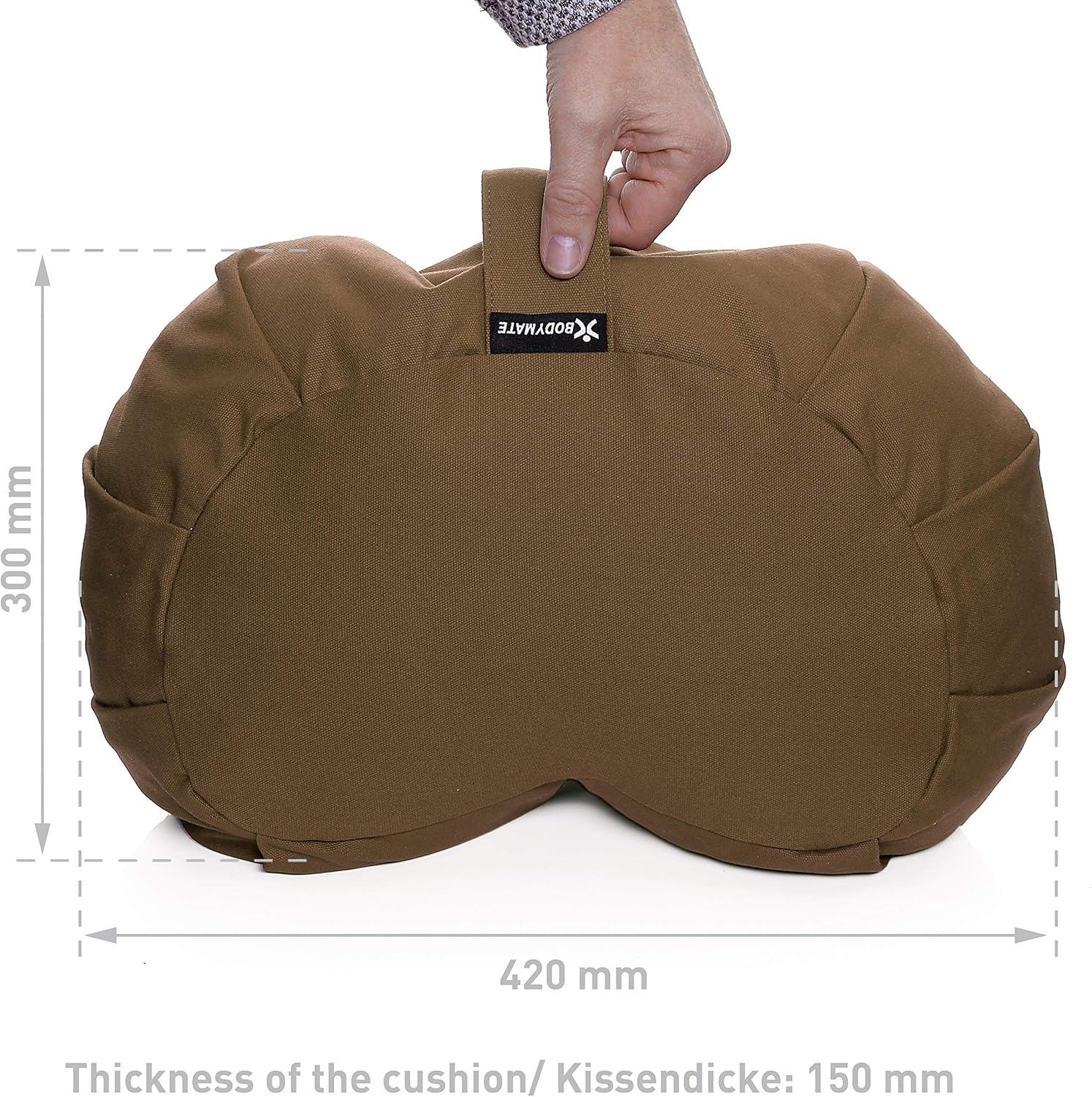 Thumbnail 2 de BODYMATE cuscino da yoga a mezzaluna in grano saraceno 42×30×15 cm