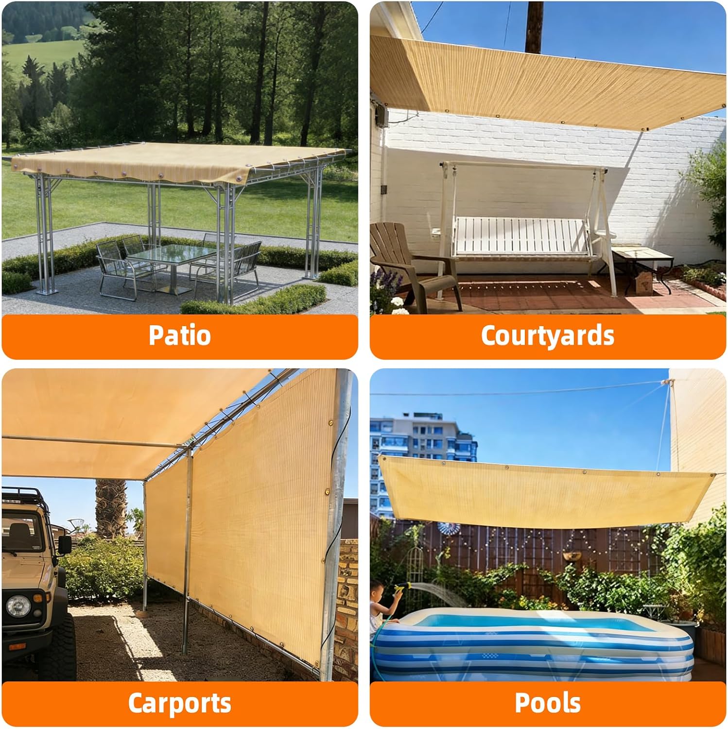 Thumbnail 6 de JUNFLYING Shade Cloth 8x25 ft