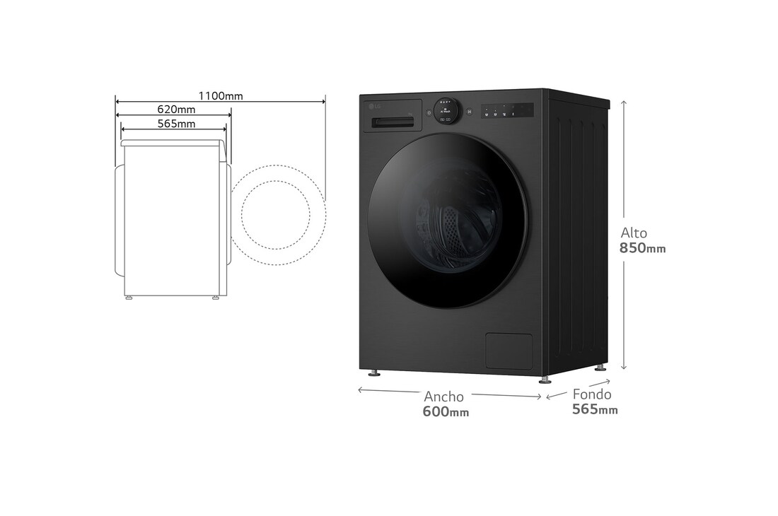 Detalle 2 de LG F4X7009TBB Lavadora inteligente 9 kg, 1.400 rpm