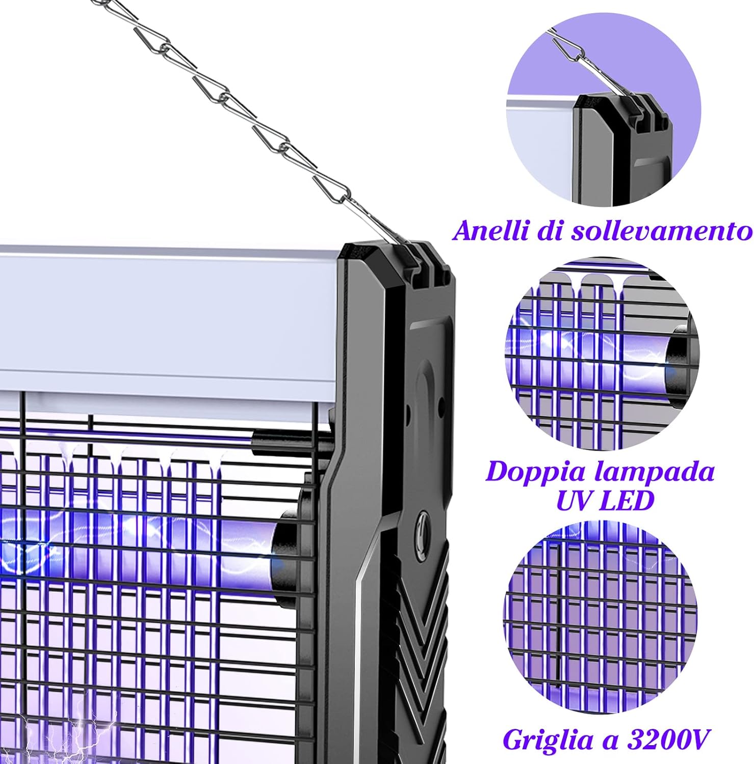 Thumbnail 1 de Neijiaer Lampada antizanzare USB con UV LED da 4000V e vassoio