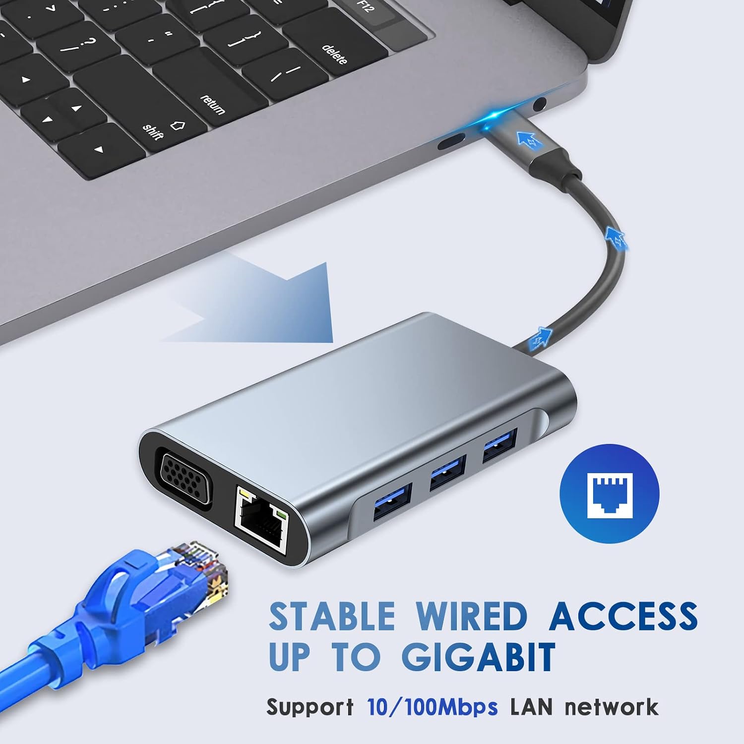 Thumbnail 4 de USB C Hub 7in1 Mit 4K HDMI VGA