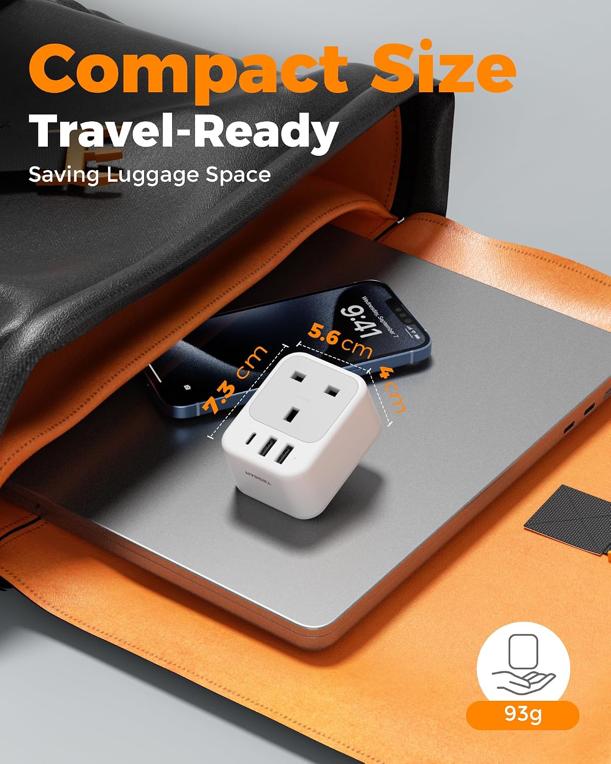 Detalle 2 de TESSAN UK to Australia plug adapter with USB