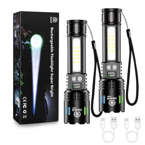 Detalle de Jayxinli 2 Pack LED Torches – High Power, 1000,000 Lumens Rechargeable