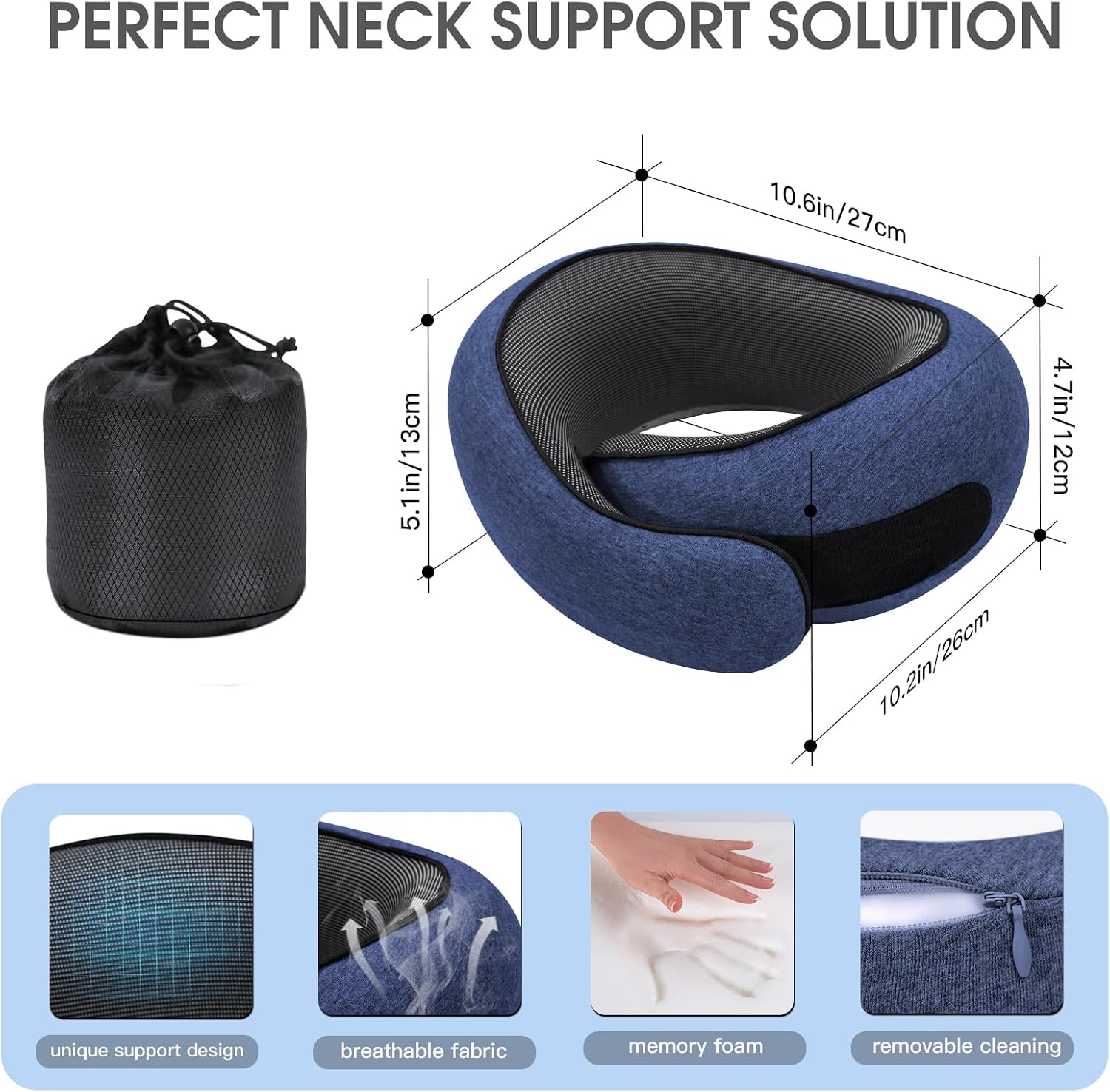 Detalle 2 de Dujuanus Memory Foam Travel Neck Pillow