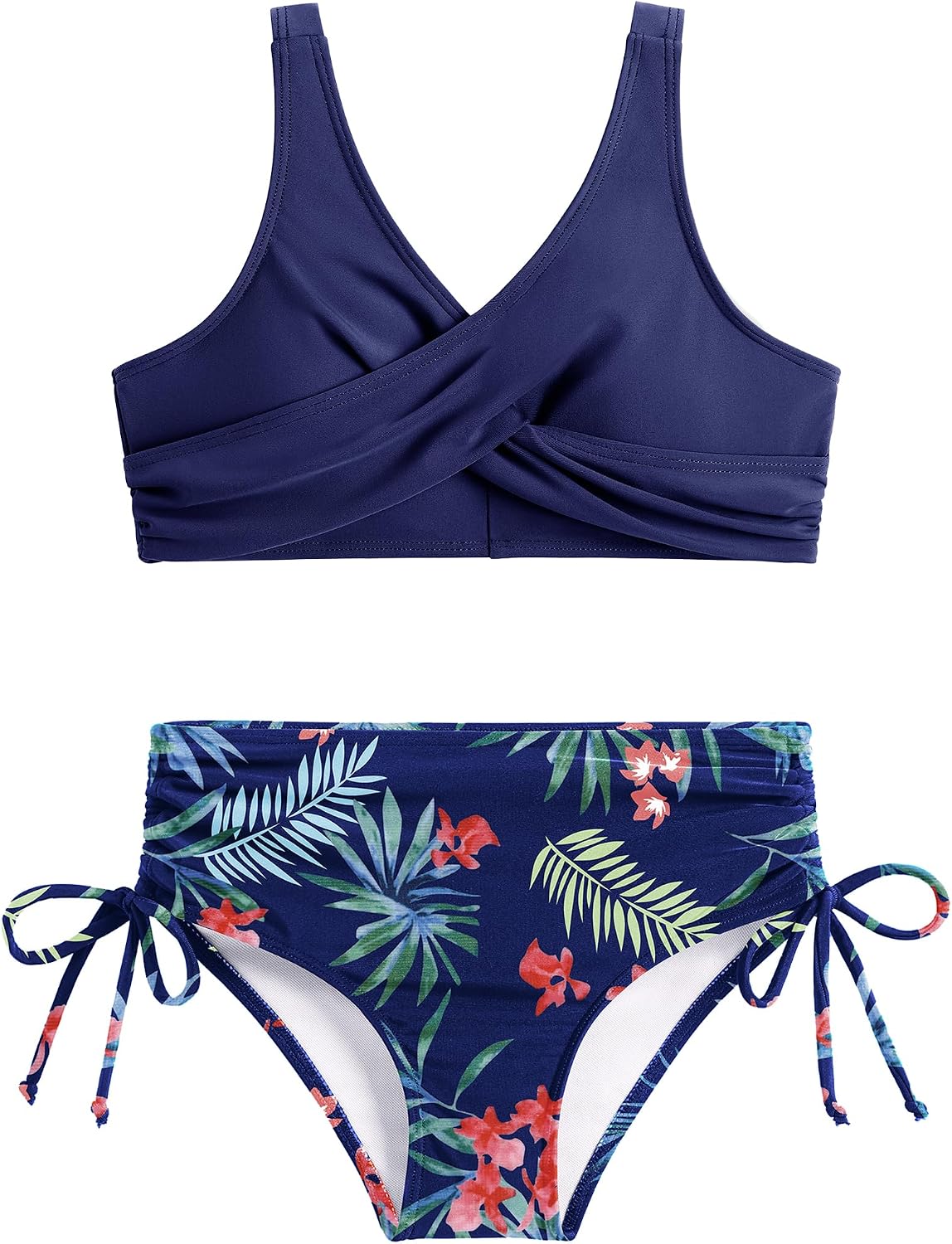 Thumbnail 6 de Maillot de bain 2 pièces fille Arshiner (tankini séparé) motif sirène, taille haute à cordon