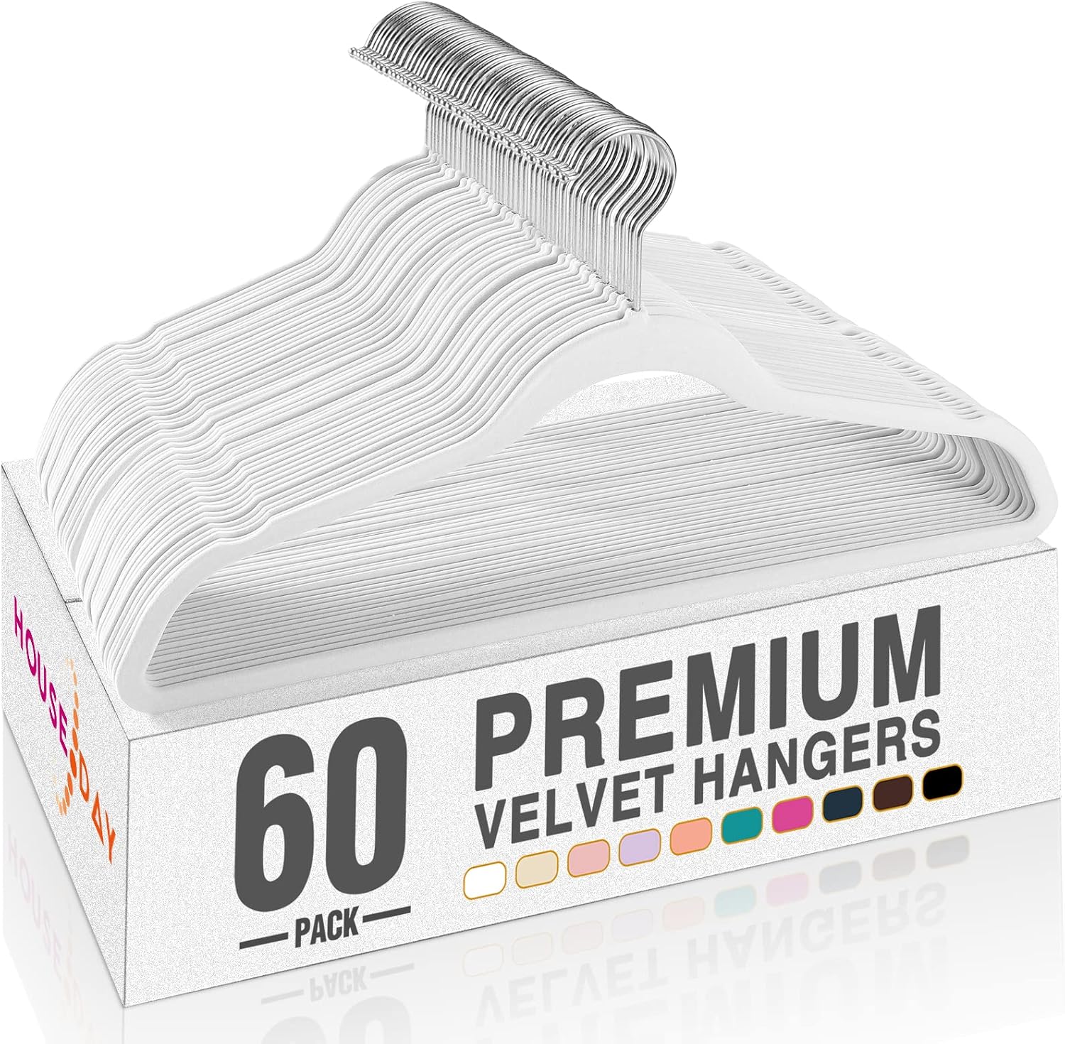 Detalle de HOUSE DAY Velvet Hangers 60-Pack