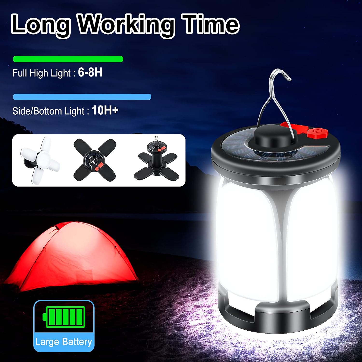 Thumbnail 2 de Camping Lantern LED 60-LED USB Solar