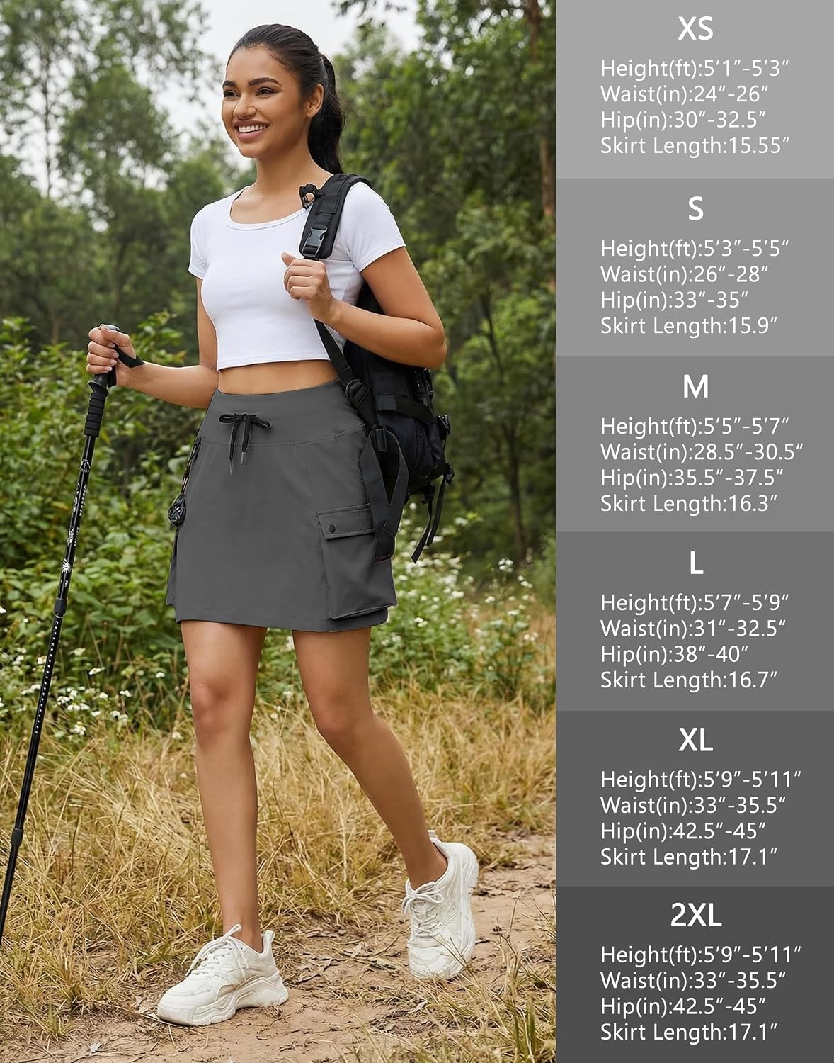 Detalle de MIVEI Hiking Skort 16-Inch Length