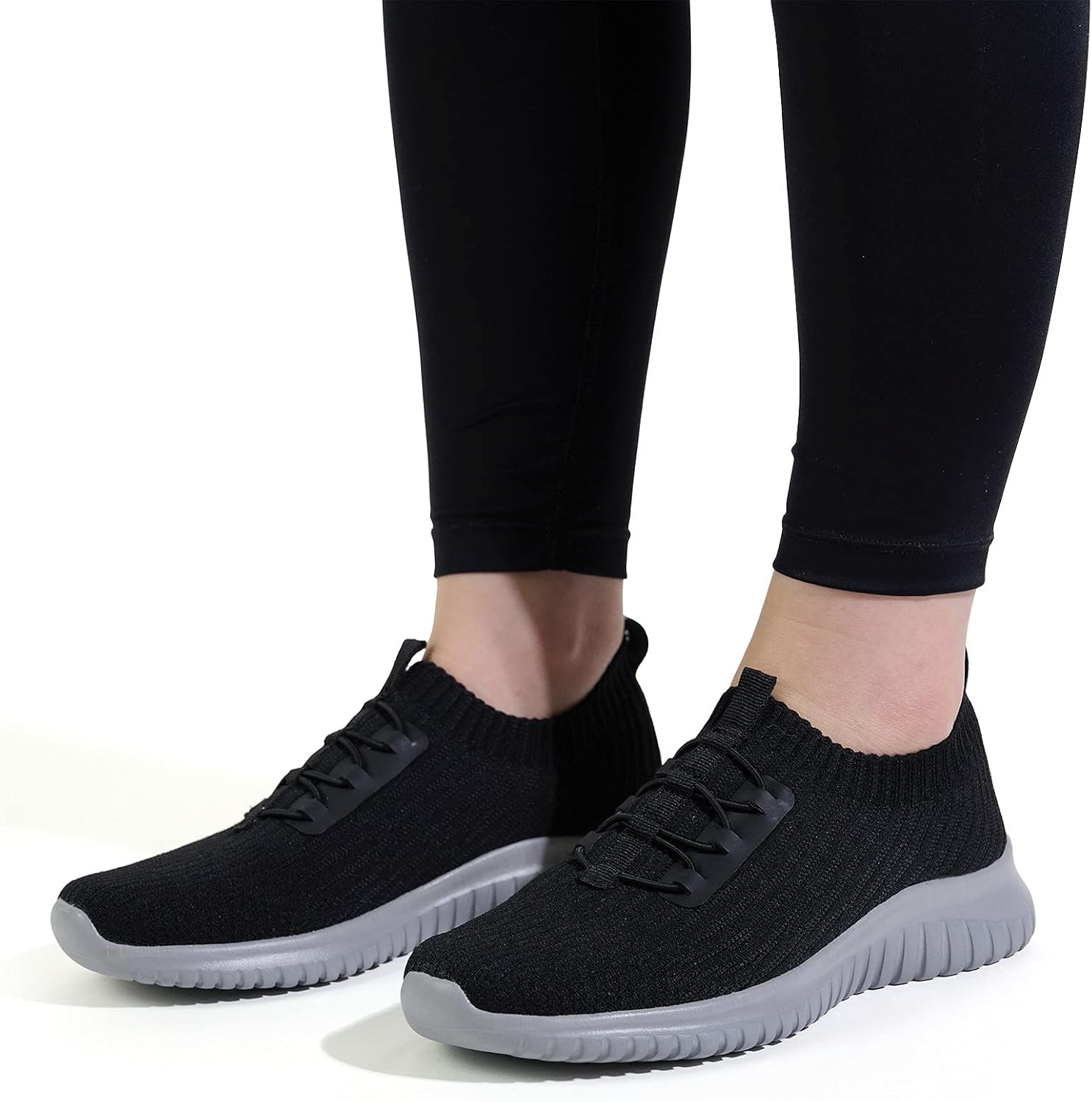 Detalle de KONHILL Women's Slip On Trainers – Breathable, Lightweight Walking Shoes