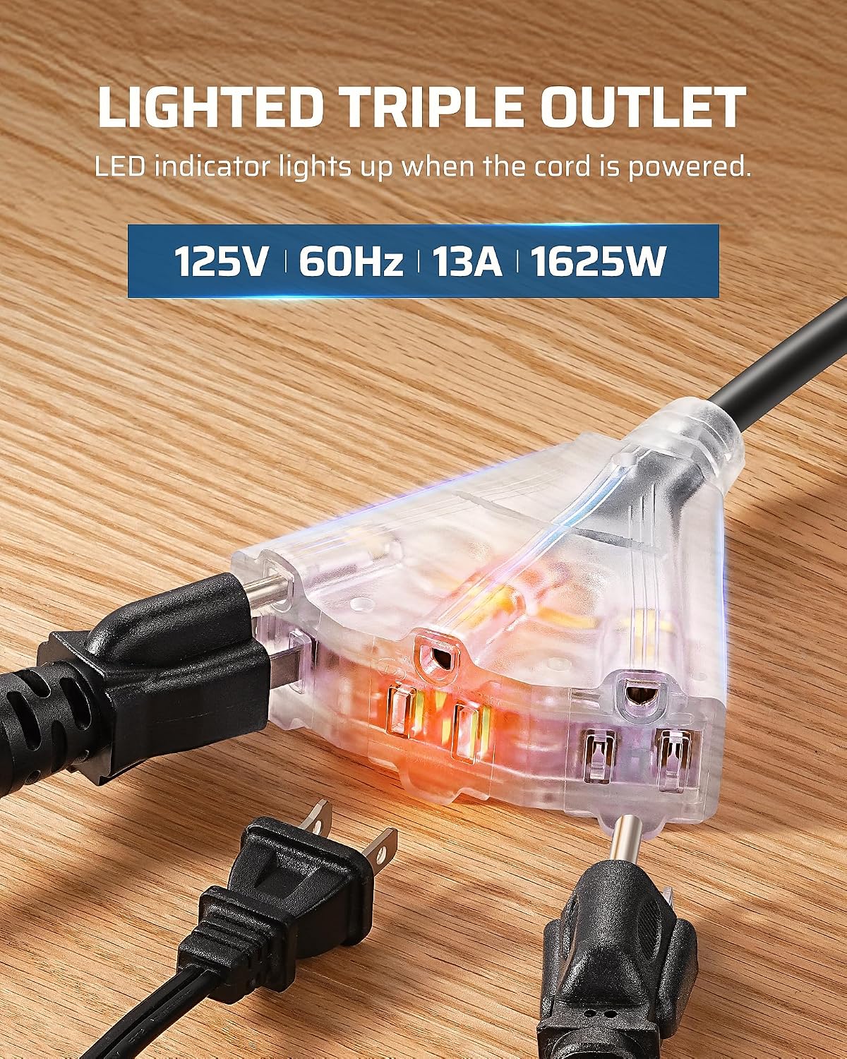 Thumbnail 4 de DEWENWILS DL-610 Retractable Extension Cord Reel, 50-Foot, 3 Outlets