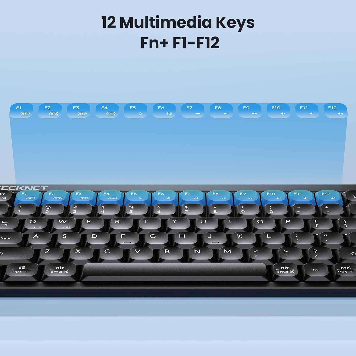 Detalle 2 de TECKNET Wireless Keyboard and Mouse Combo, 12.4-inch