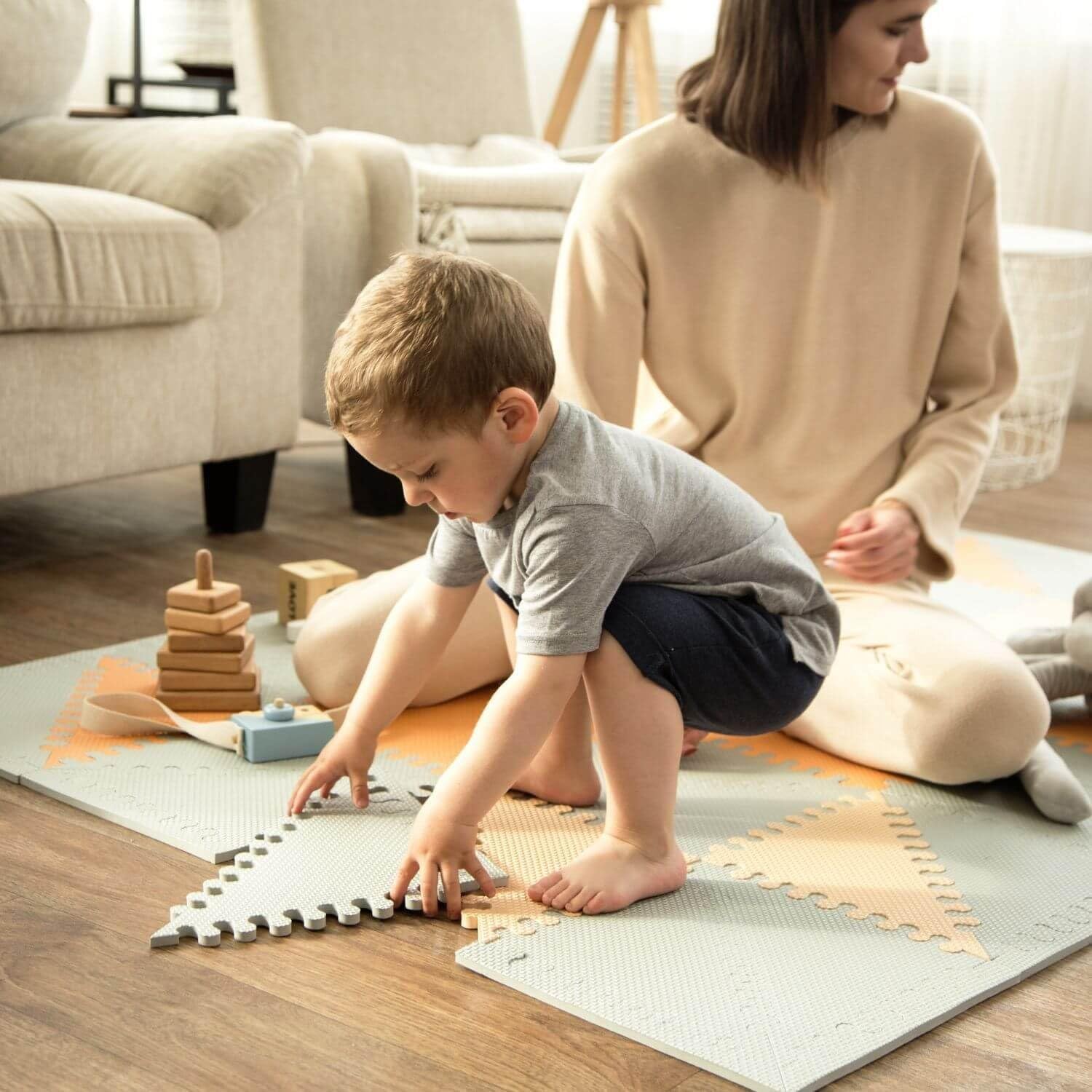 Thumbnail 6 de Hakuna Matte große Puzzlematte für Babys Hygge (1,72 x 1,16 m) – schadstofffrei, geruchlos, 48 Dreiecksfliesen