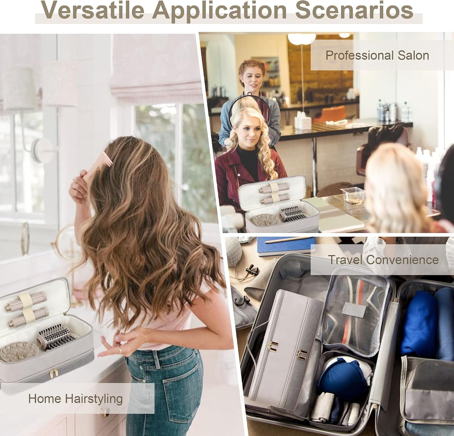 Thumbnail 6 de BAGCRAZY Hair Tool Travel Case, Gray and Beige