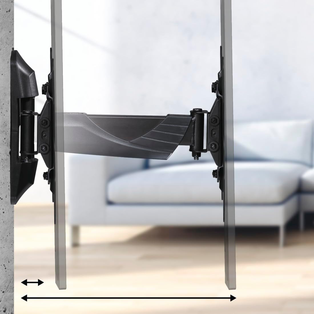 Detalle de Hama schwenkbare & neigbare TV-Wandhalterung für 19–50 Zoll (VESA 75×75 bis 200×200, bis 35 kg), schwarz