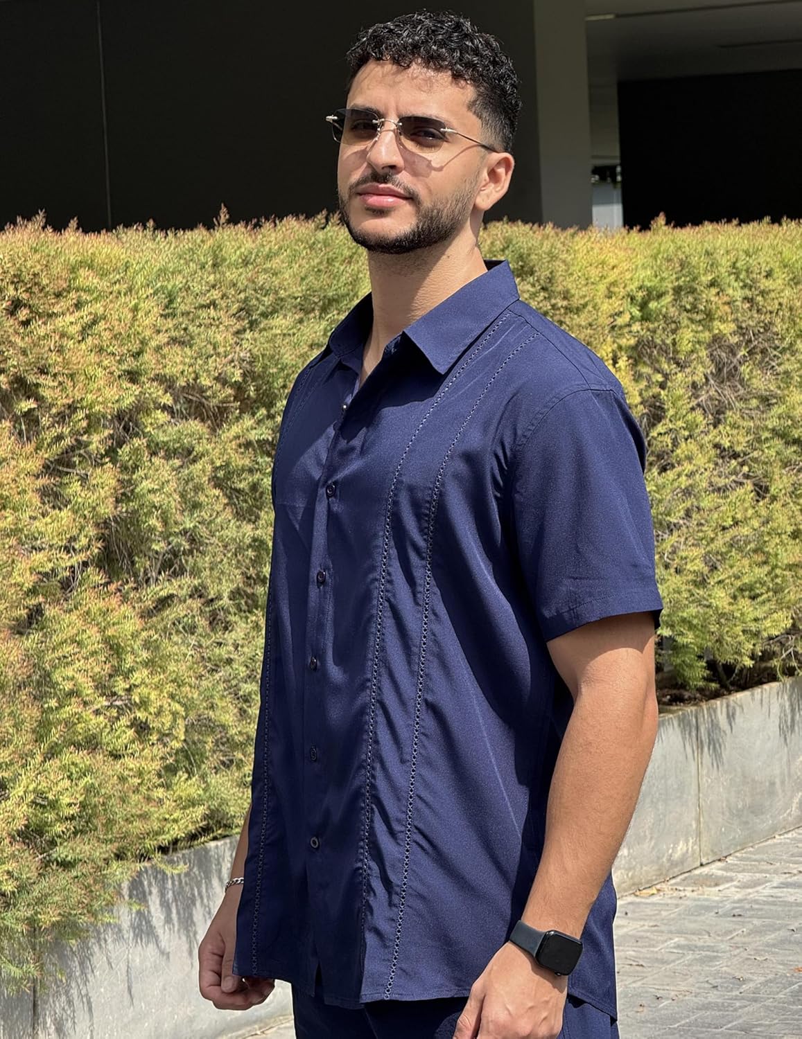 Thumbnail 3 de COOFANDY Cuban Guayabera Short Sleeve Shirt