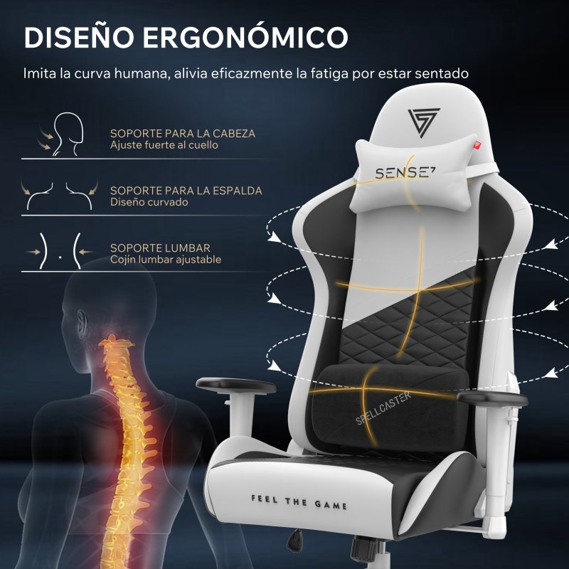 Detalle 2 de SENSE7 Spellcaster Senshi Edition Silla gaming ergonómica 1 respaldo