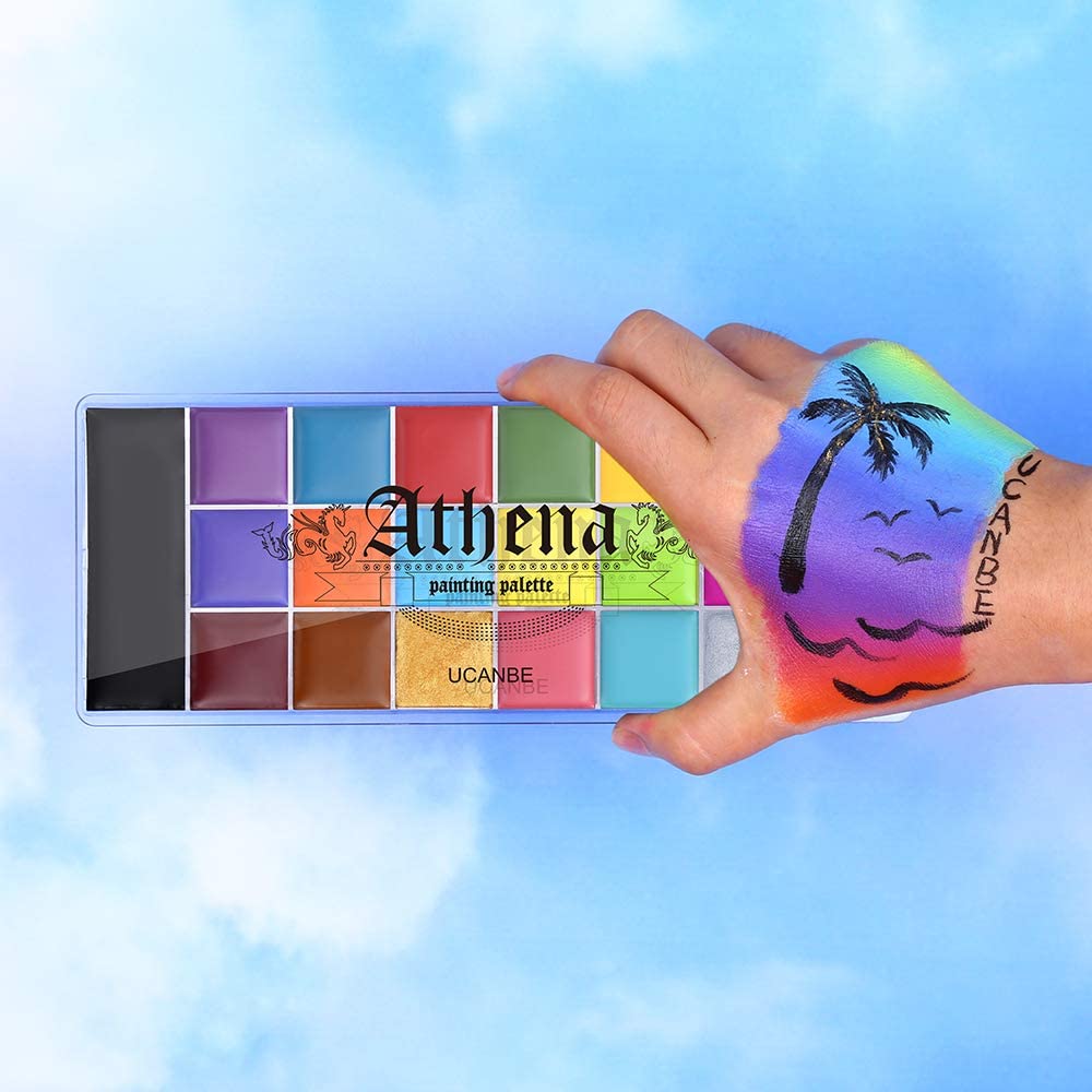 Detalle 1 de UCANBE Körperfarben-Set 20 Farben mit 10 Pinseln