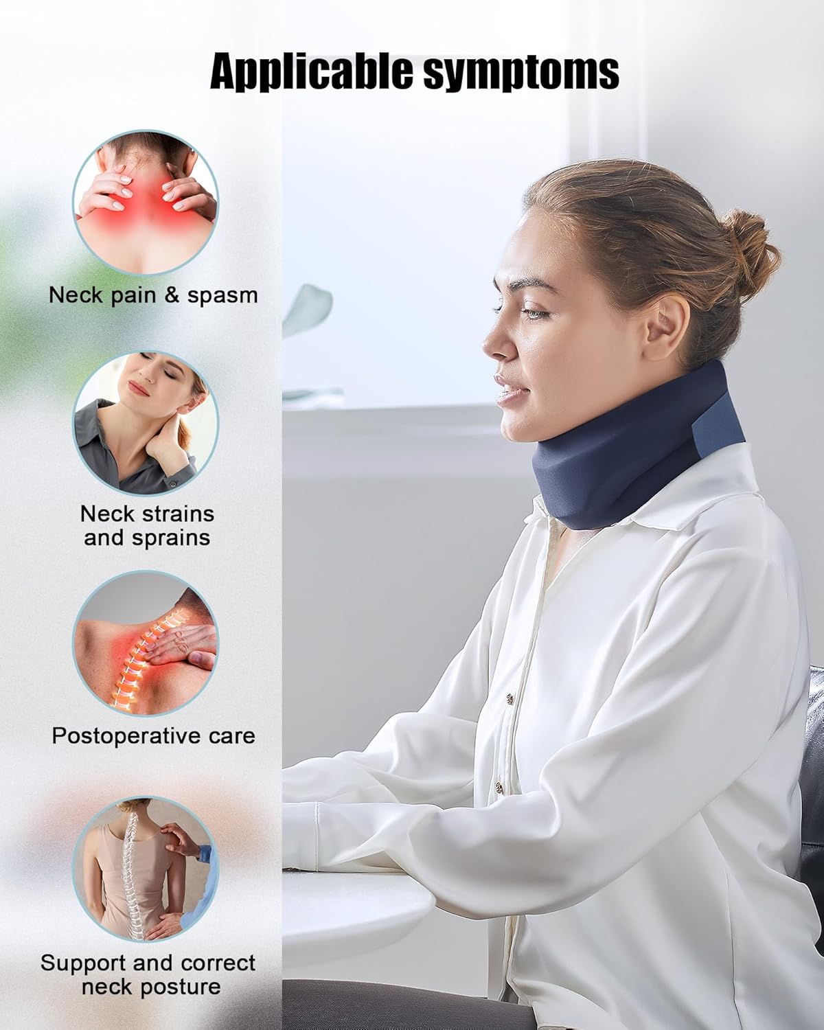 Detalle 2 de BLABOK Soft Foam Neck Brace 1 adjustable cervical collar 🩺