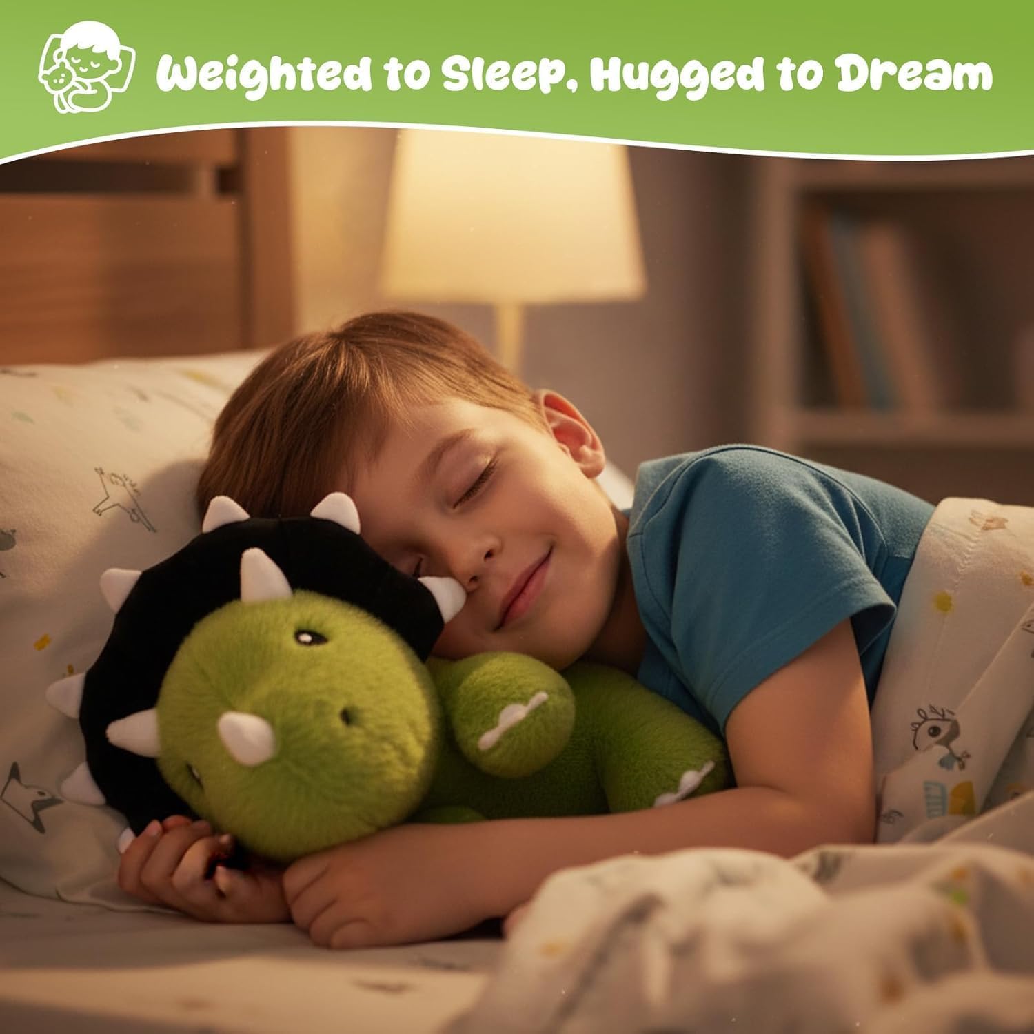 Thumbnail 6 de SQEQE Weighted Triceratops Dinosaur Plush: A Cozy 23.6-Inch Hug for All Ages