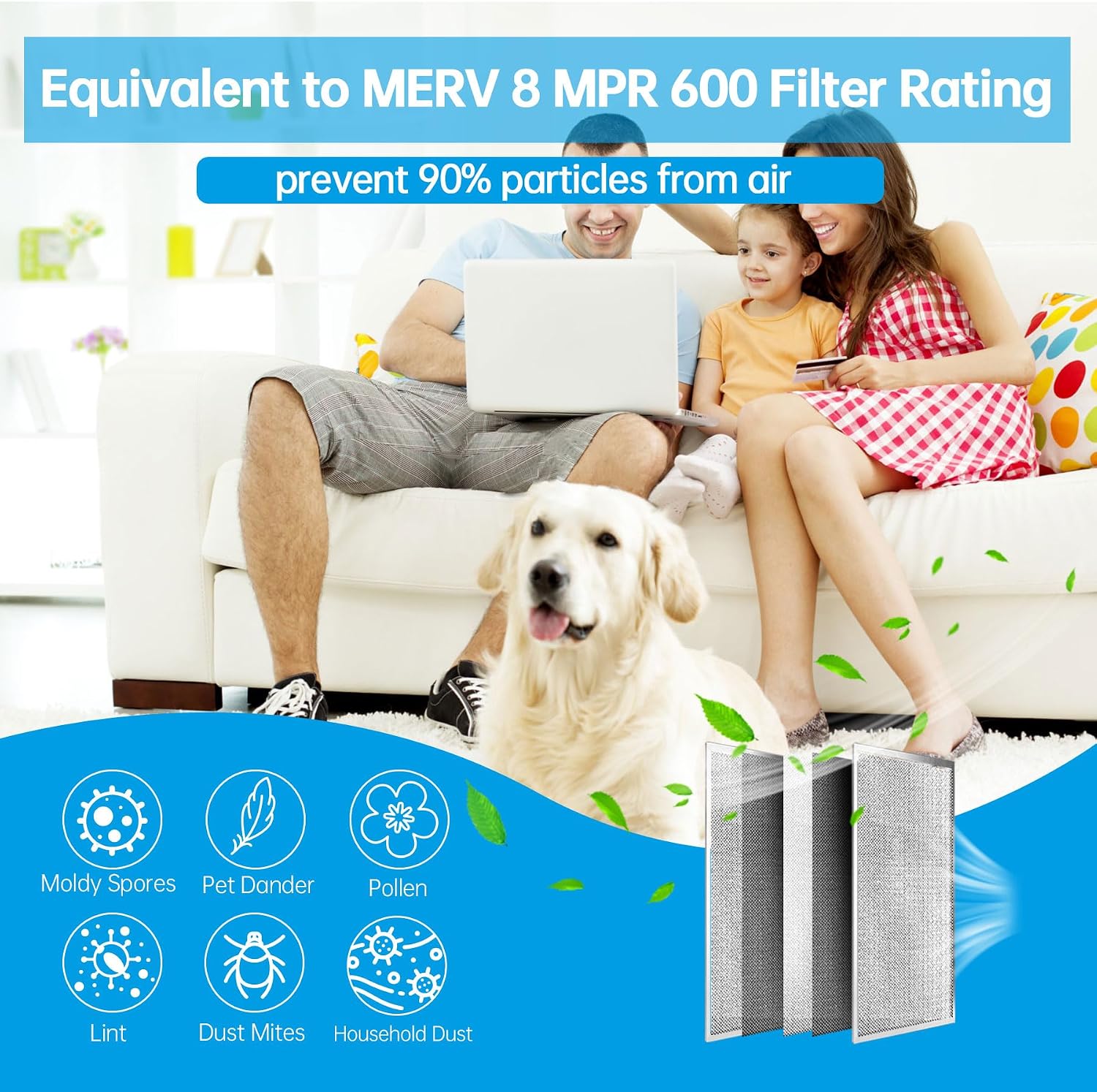 Detalle de UBeesize Electrostatic Air Filter MERV 8