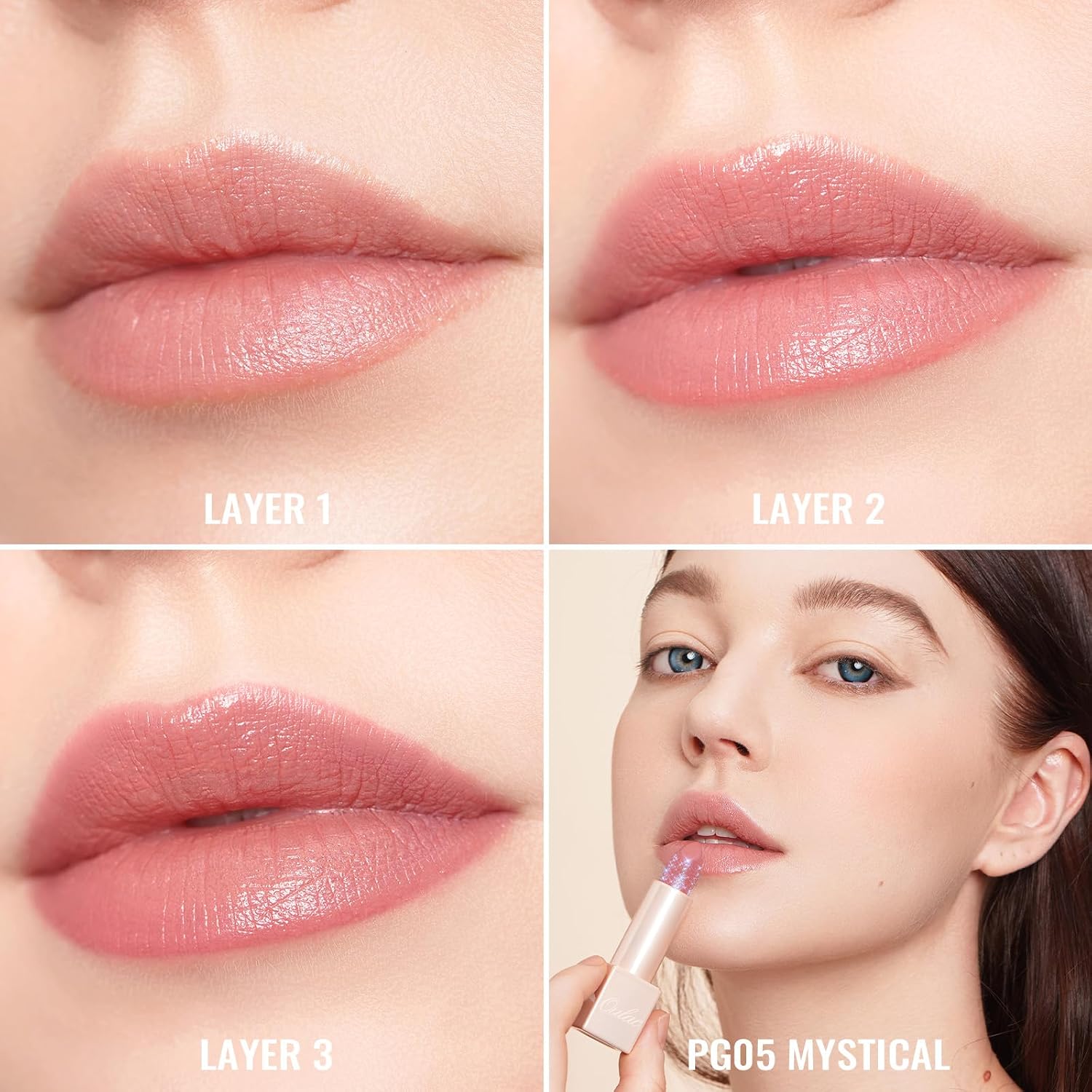 Detalle de OULAC Feuchtigkeits Glanz Lippenstift Rosa 05